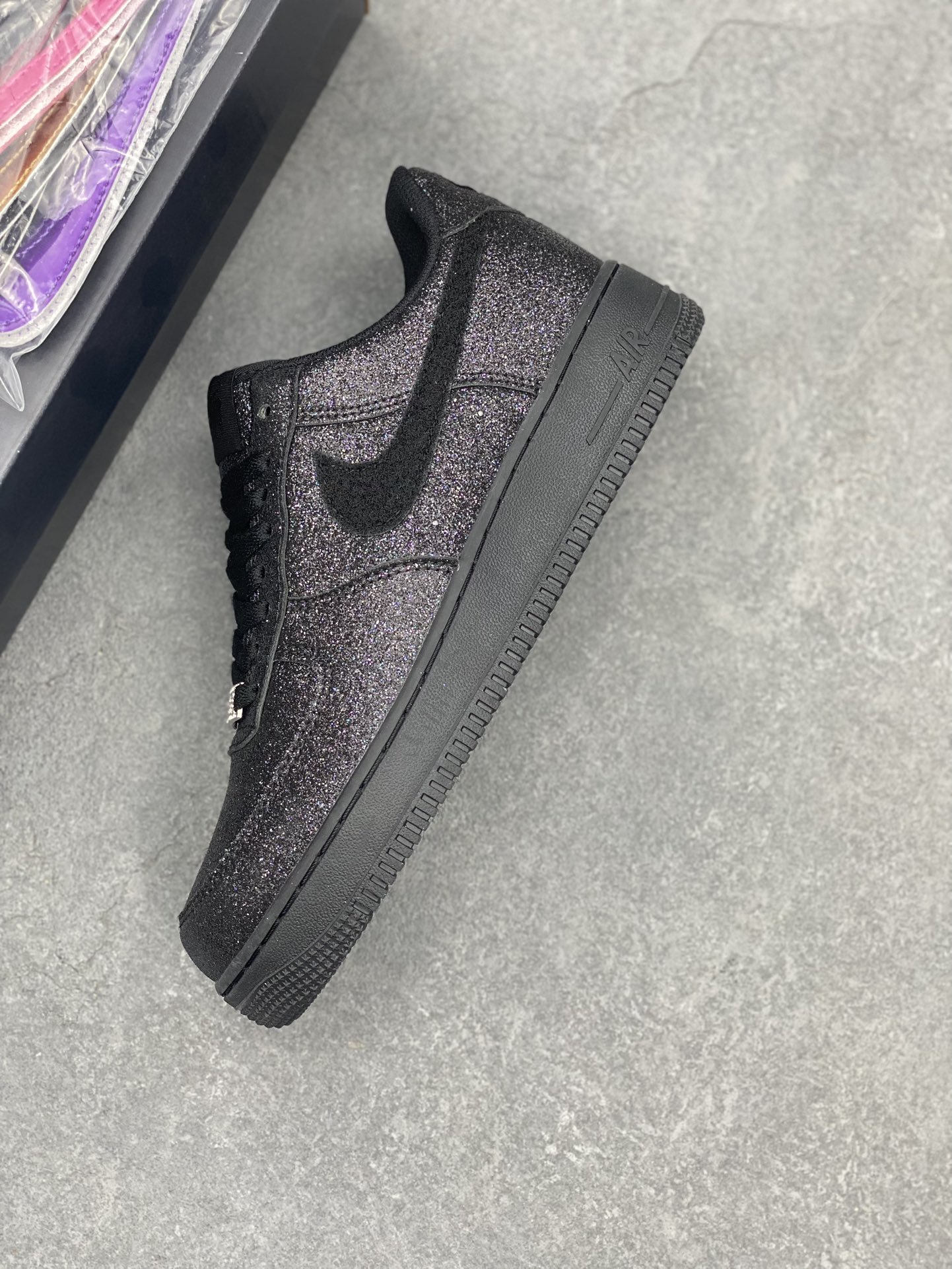 Nike Air Force 1 Low Black Glitter Athletic Shoes CW2288-001 8 i1734543154 9780 0