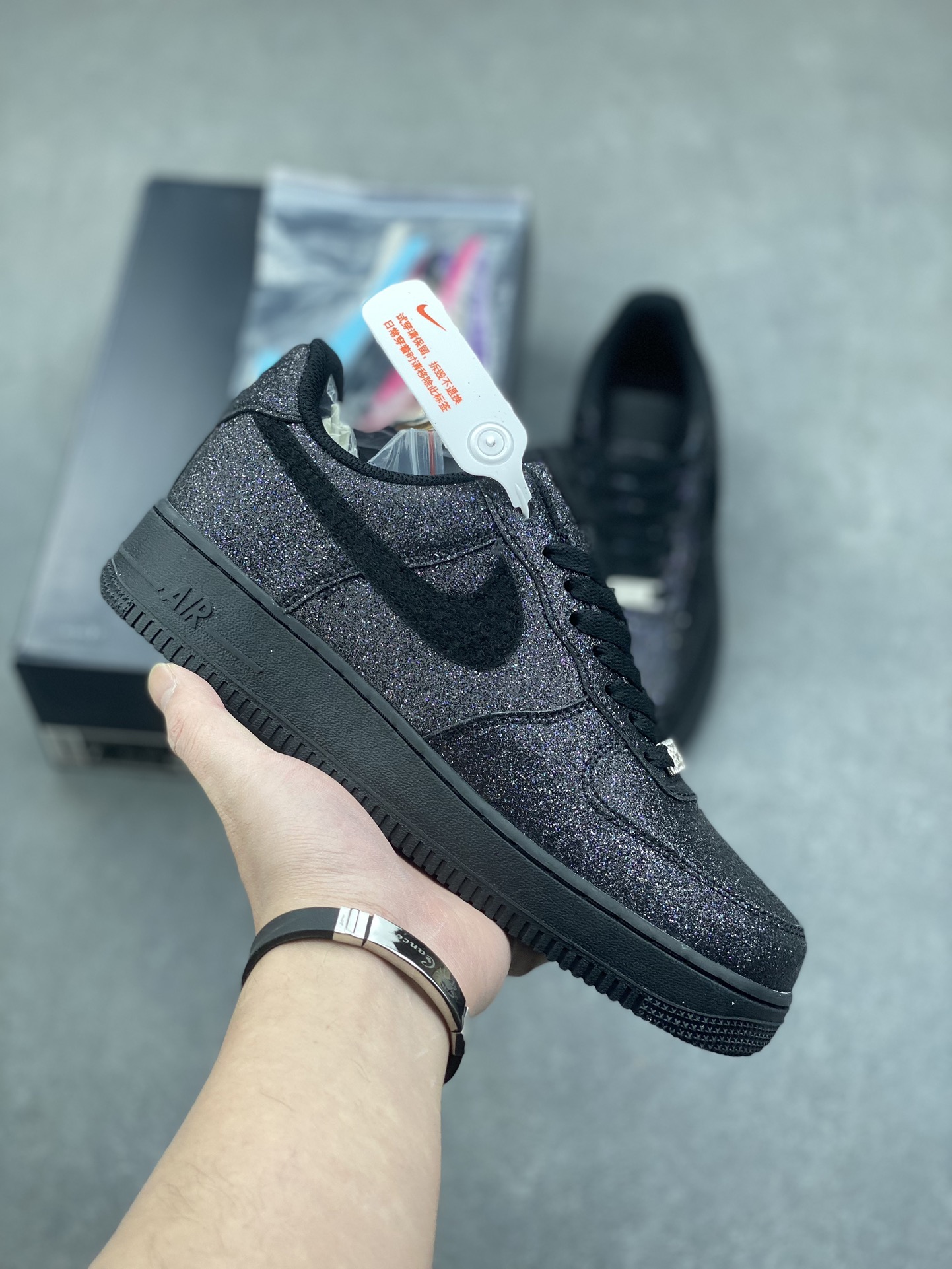 Nike Air Force 1 Low Black Glitter Athletic Shoes CW2288-001 2 i1734543154 9975 4