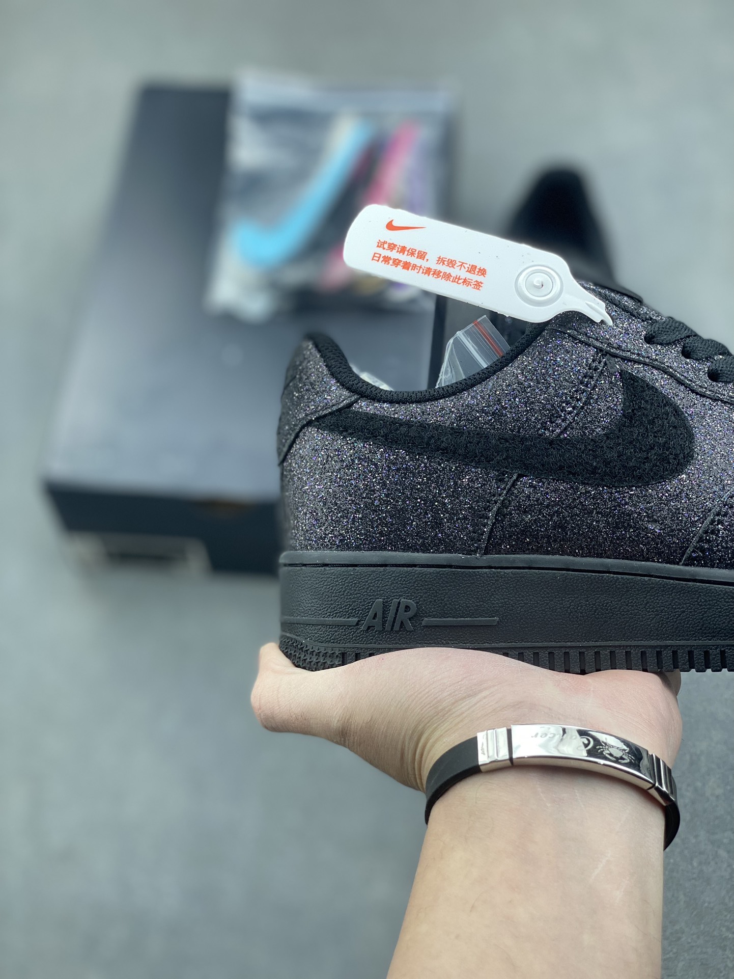 Nike Air Force 1 Low Black Glitter Athletic Shoes CW2288-001 6 i1734543155 5236 8