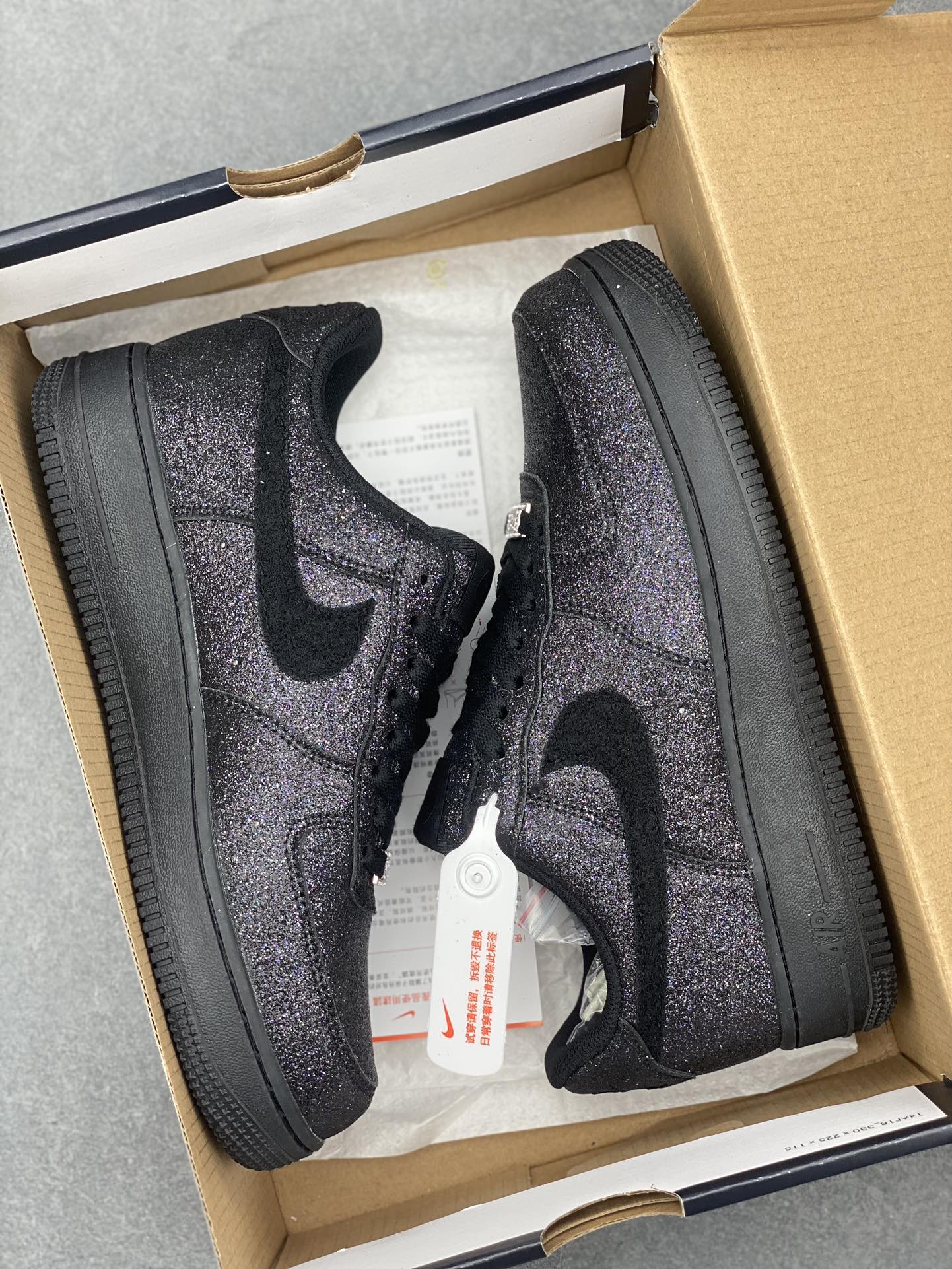 Nike Air Force 1 Low Black Glitter Athletic Shoes CW2288-001 10 i1734543155 9371 6
