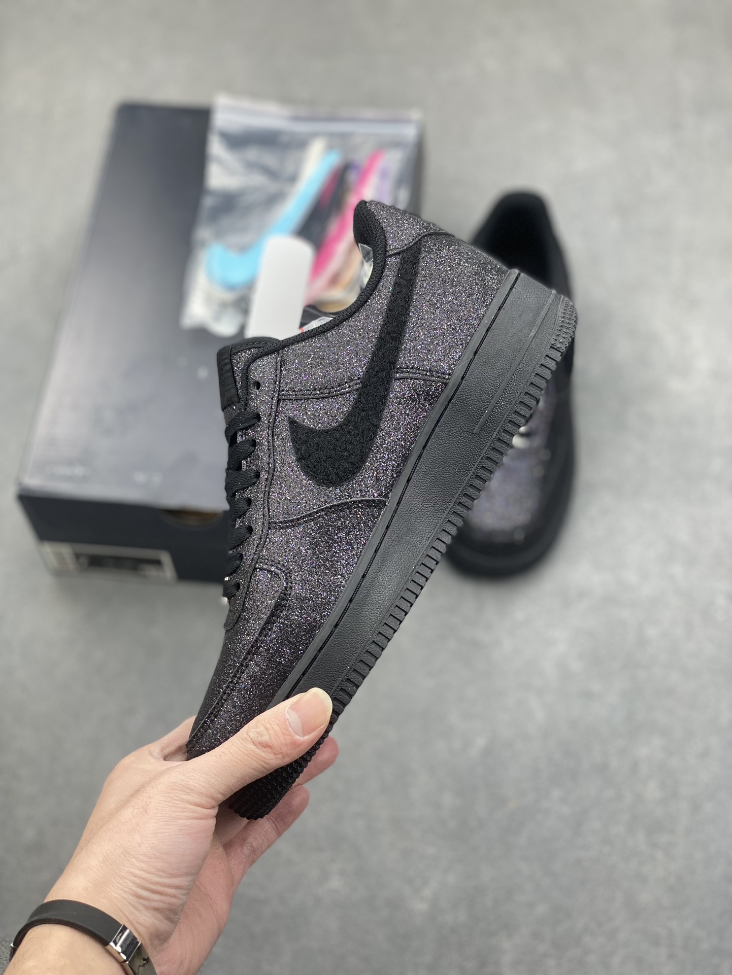 Nike Air Force 1 Low Black Glitter Athletic Shoes CW2288-001 4 i1734543155 9674 7