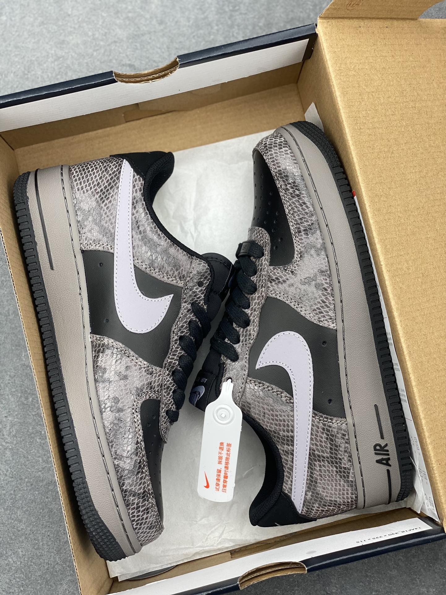 Nike Air Force 1 '07 Low Black Snake Print Leather Casual Sneaker HF2898-001 10 i1734626173 9862 0