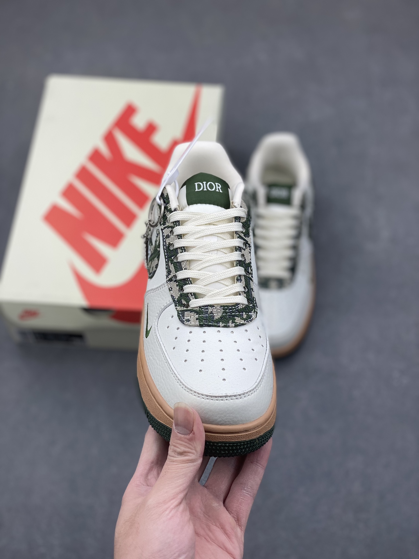 Nike Air Force 1 '07 Low Dior Collab Sneakers - Green Pattern Accents 3 i1734626292 4644 5