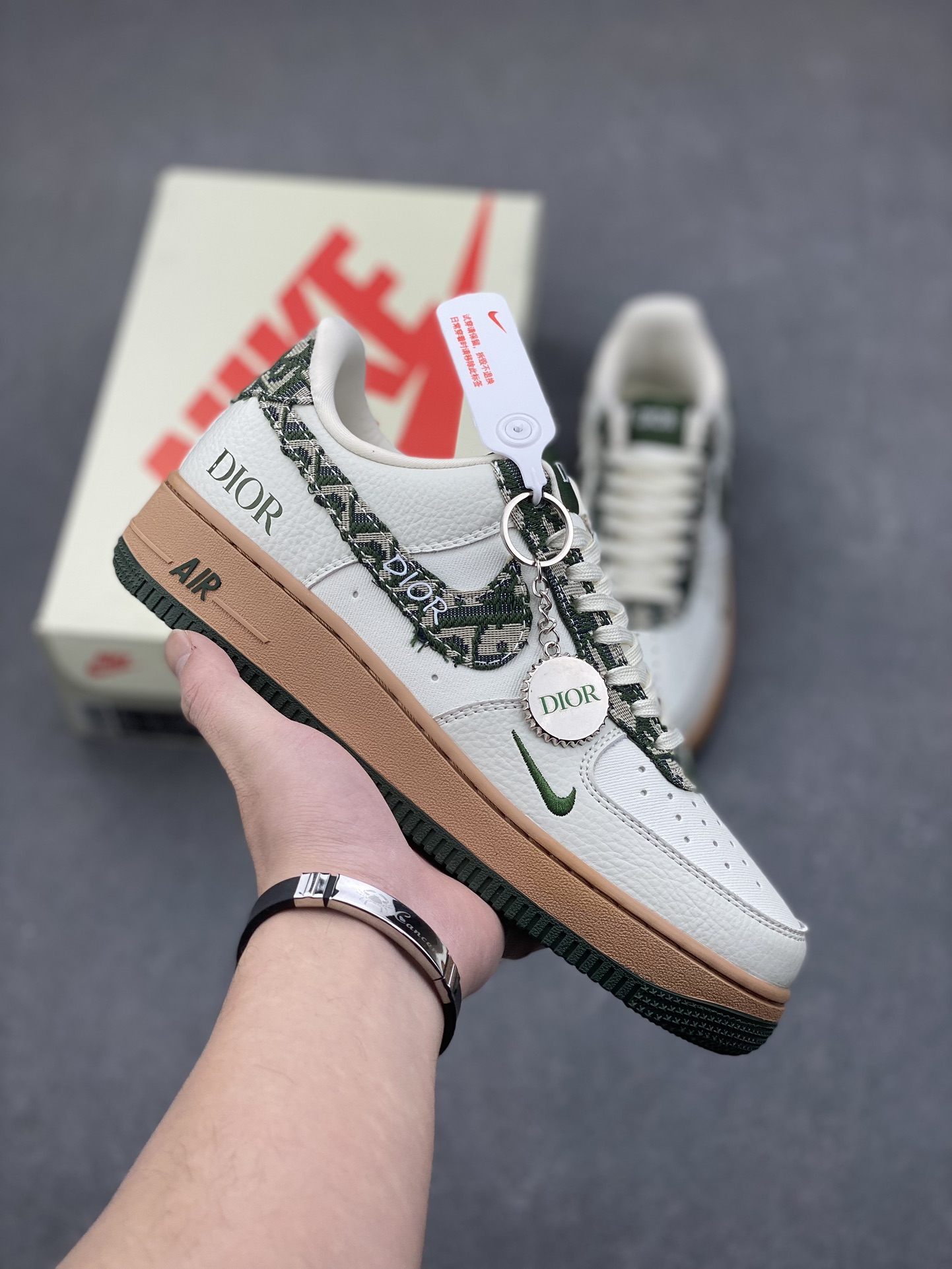 Nike Air Force 1 '07 Low Dior Collab Sneakers - Green Pattern Accents 2 i1734626292 9538 7