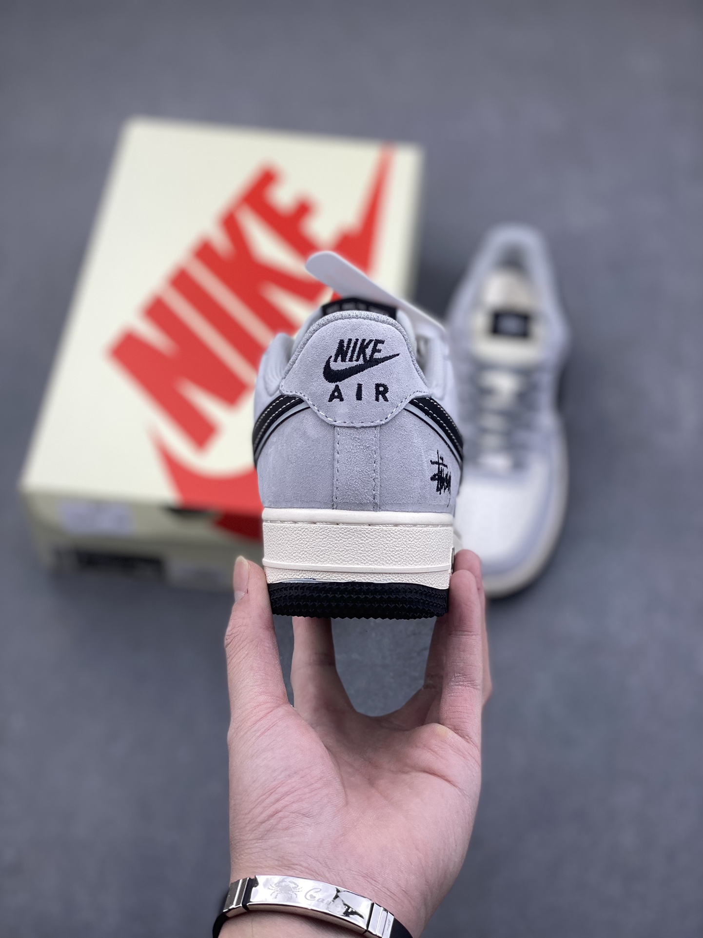 Nike Air Force 1 '07 Low Stussy Collab Sneakers - Grey/Black 5 i1734626910 2389 2