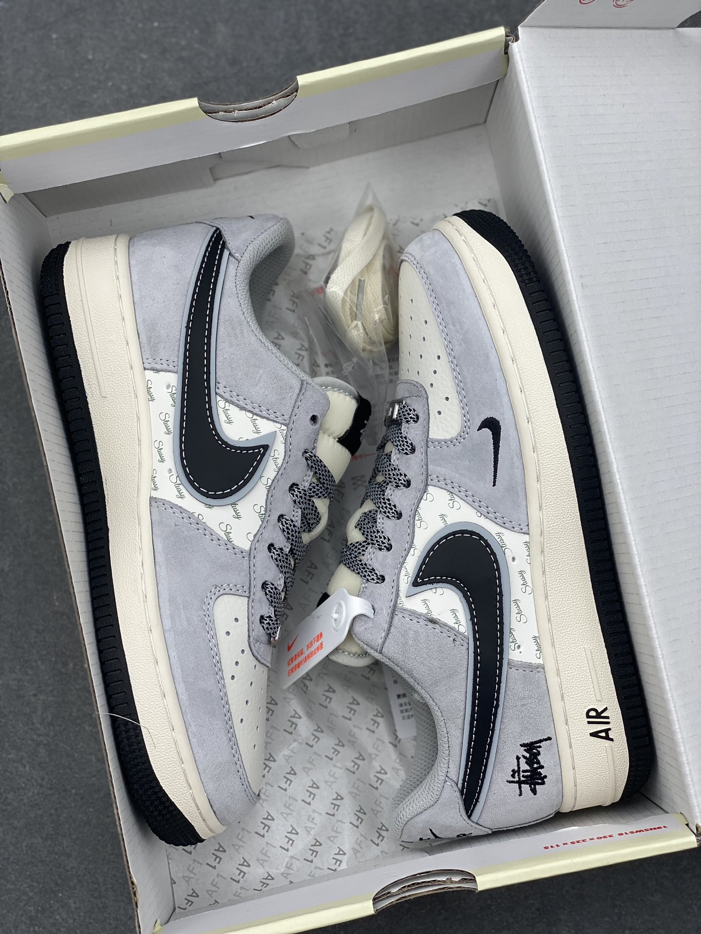 Nike Air Force 1 '07 Low Stussy Collab Sneakers - Grey/Black 10 i1734626910 9638 6