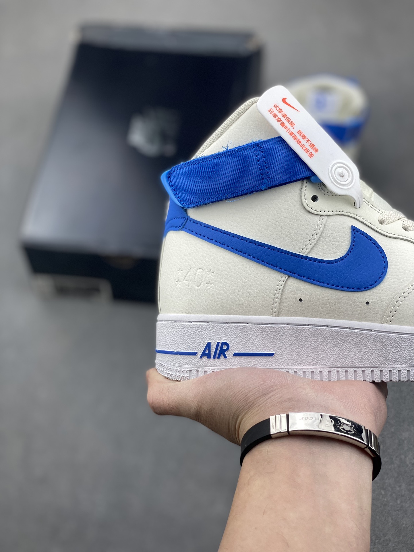 Nike Air Force 1 High-Top Sneakers - Cream/Blue - DQ7584-100 6 i1734809523 3616 3