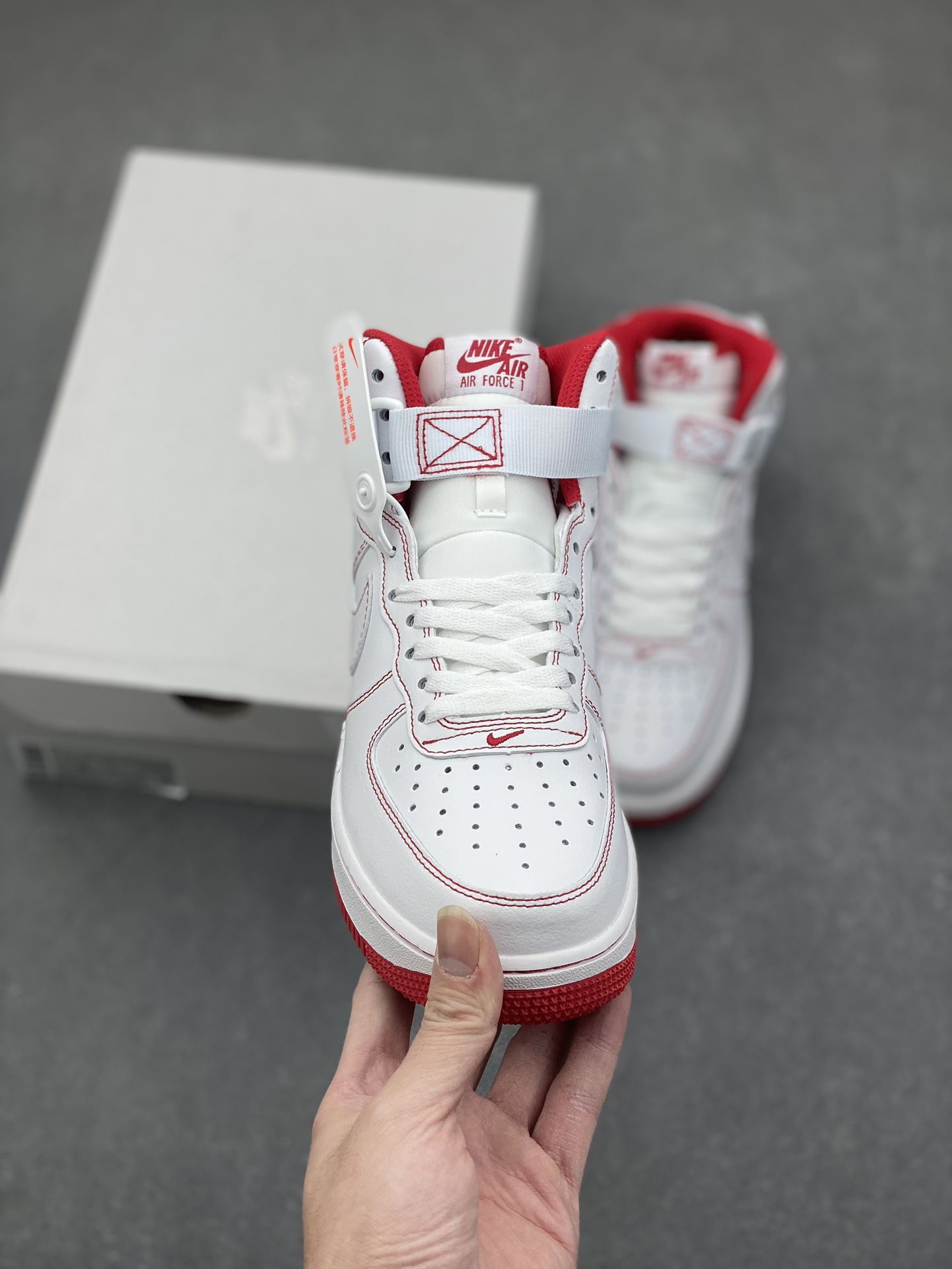 Nike Air Force 1 High-Top White/Red Stitching Sneakers - Official Quality 3 i1734809645 205 4