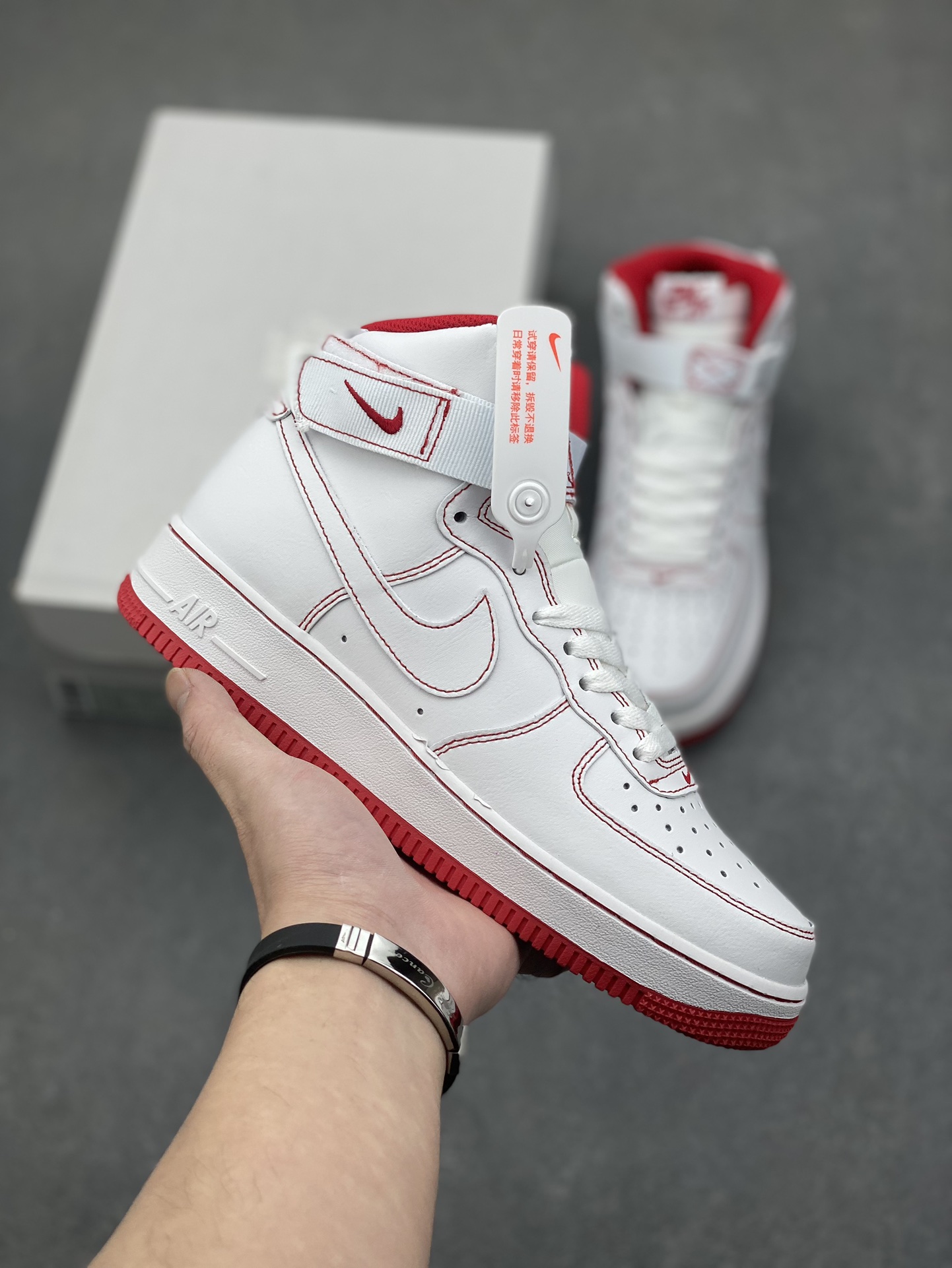 Nike Air Force 1 High-Top White/Red Stitching Sneakers - Official Quality 2 i1734809645 2328 3