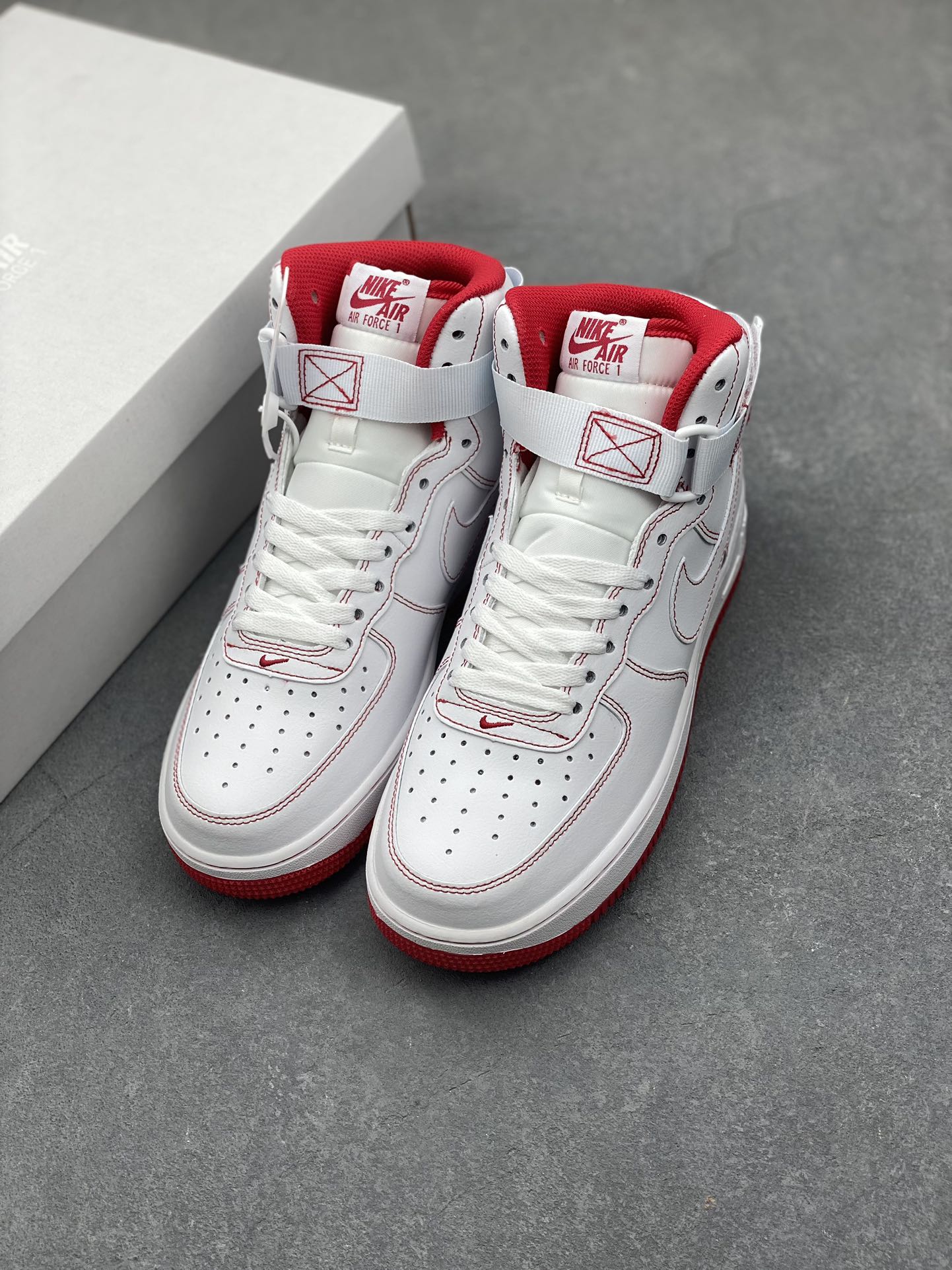 Nike Air Force 1 High-Top White/Red Stitching Sneakers - Official Quality 9 i1734809645 2633 7