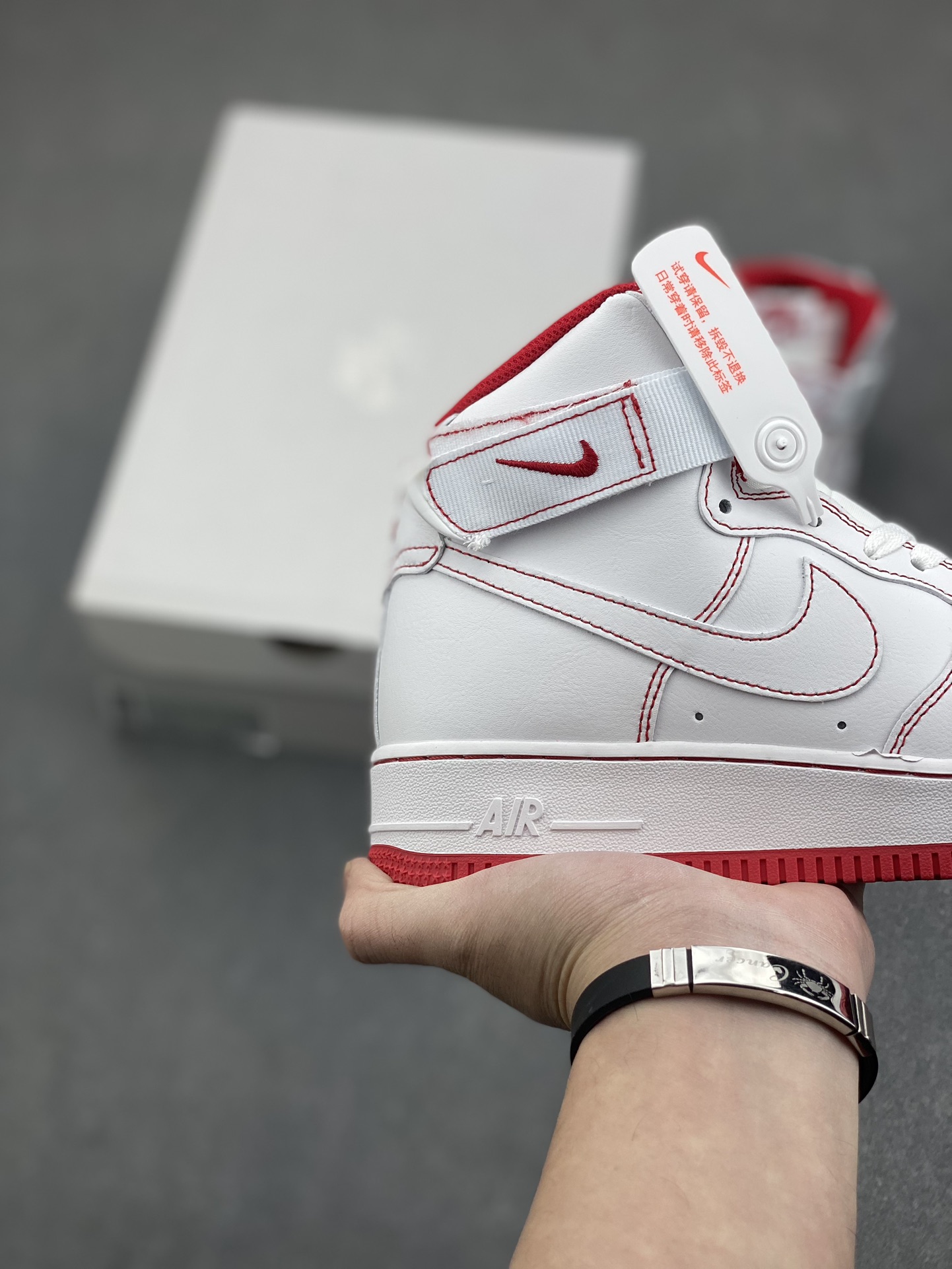 Nike Air Force 1 High-Top White/Red Stitching Sneakers - Official Quality 6 i1734809645 3227 0