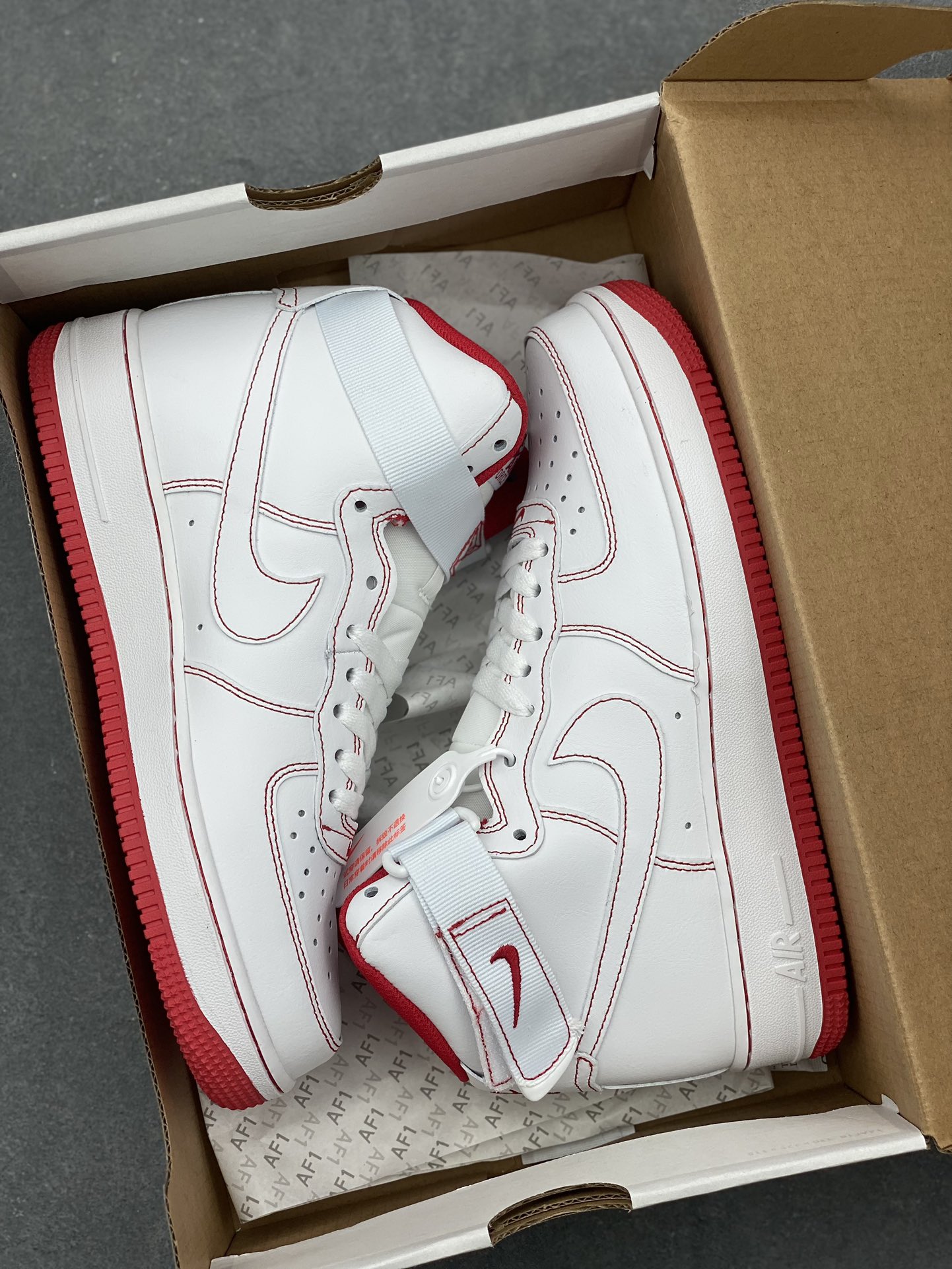 Nike Air Force 1 High-Top White/Red Stitching Sneakers - Official Quality 10 i1734809645 4748 5