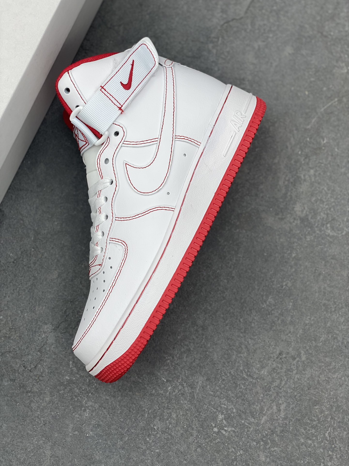 Nike Air Force 1 High-Top White/Red Stitching Sneakers - Official Quality 8 i1734809645 6085 2