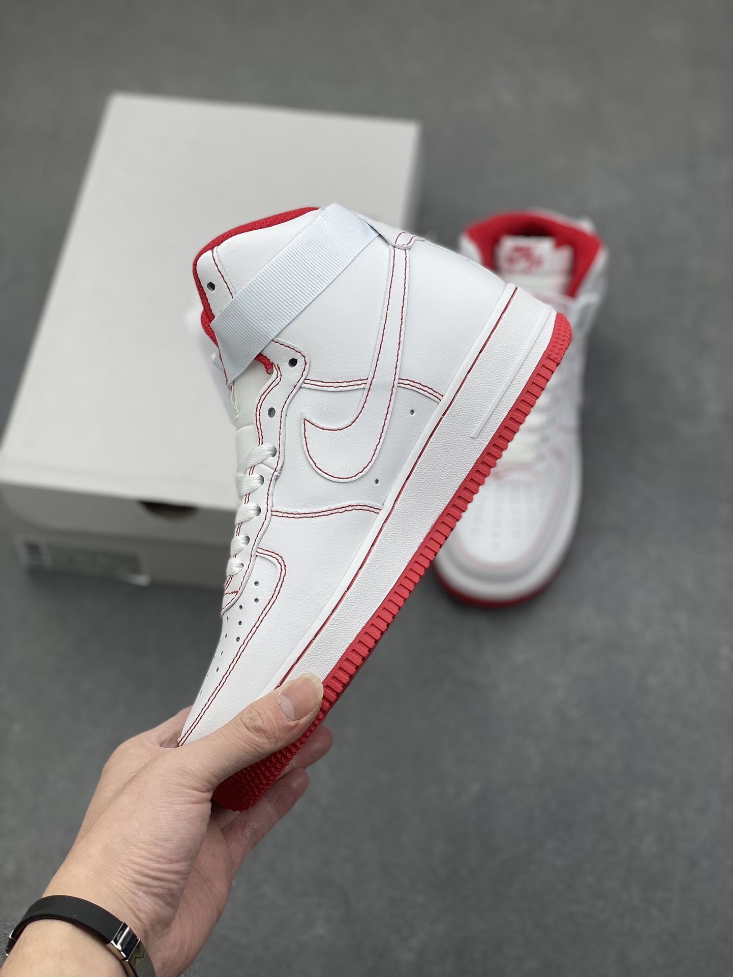 Nike Air Force 1 High-Top White/Red Stitching Sneakers - Official Quality 4 i1734809645 8051 1