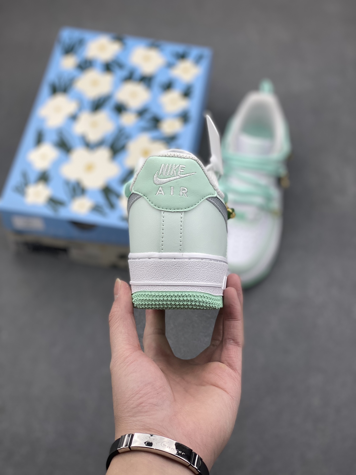 Nike Air Force 1 Low Mint Custom Sneakers With Metal Accessories 5 i1734938550 5132 5
