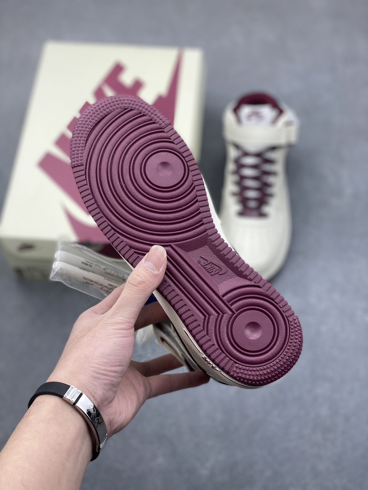 Nike Air Force 1 MID "Burgundy" High-Top Sneakers, Custom Leather 7 i1734938712 2100 0
