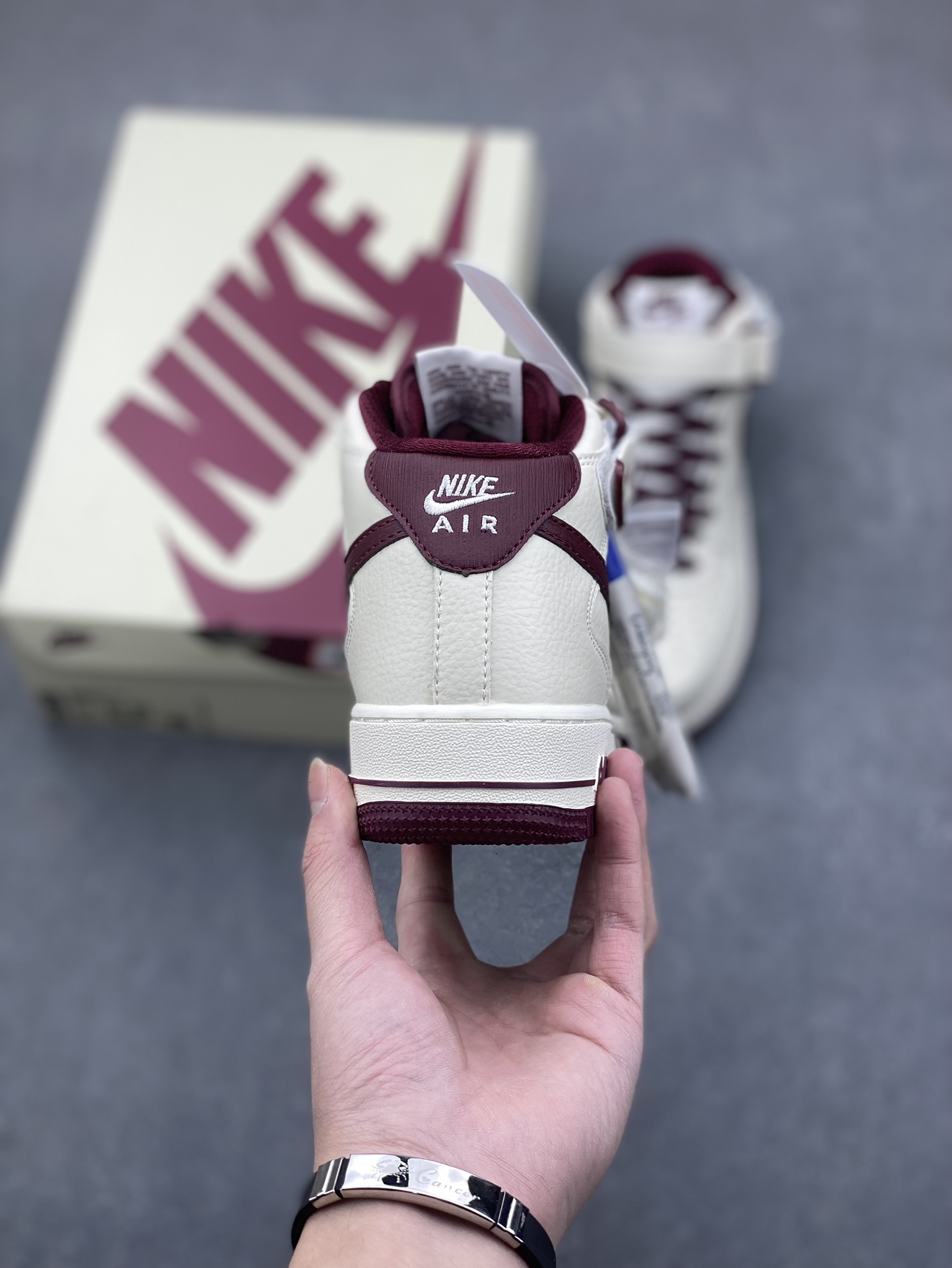 Nike Air Force 1 MID "Burgundy" High-Top Sneakers, Custom Leather 5 i1734938712 3914 2