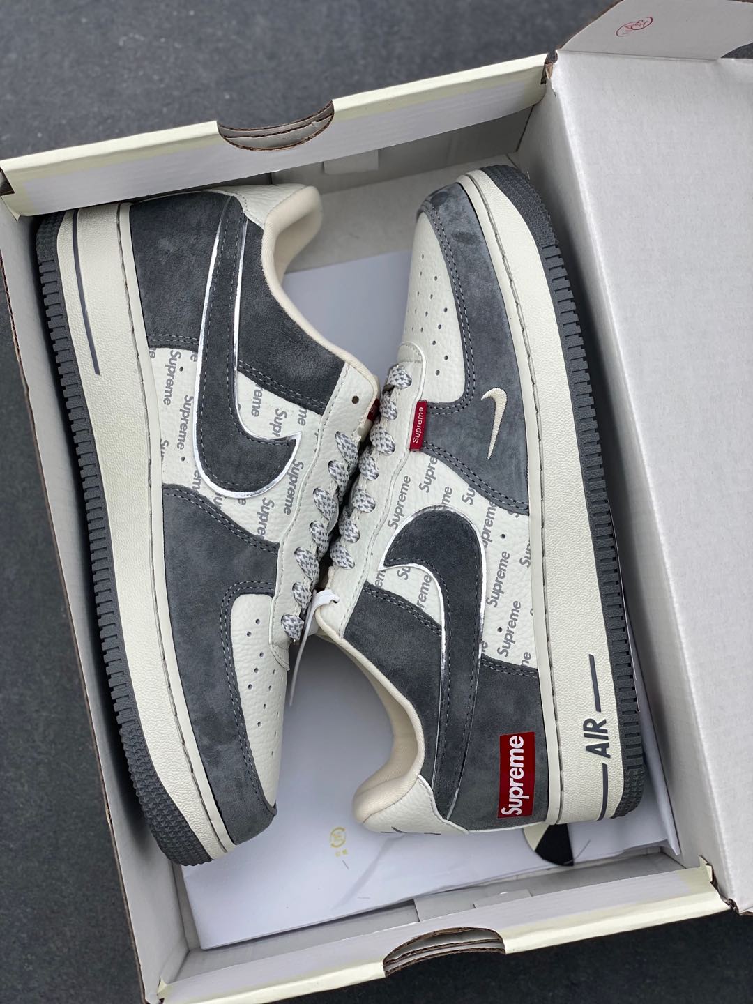 Nike Air Force 1 '07 Low Supreme Grey Snake Scale Sneakers 10 i1735240781863 978 0 8