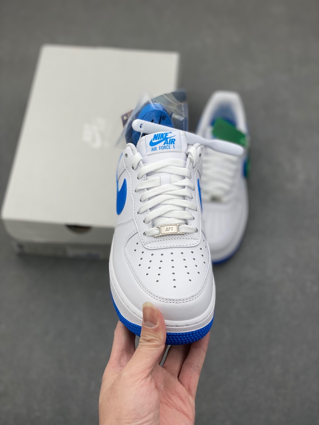 Nike Air Force 1 Low White & Blue - Original Quality, NFC Enabled 3 i1735590012216 486 0 1