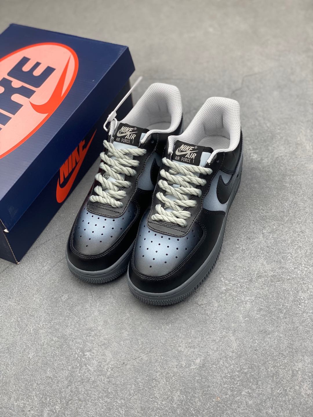 Nike Air Force 1 Low Black/Grey Fashion Sneakers - Sizes 36 to 45 Available 9 i1735590300451 2245 0 7