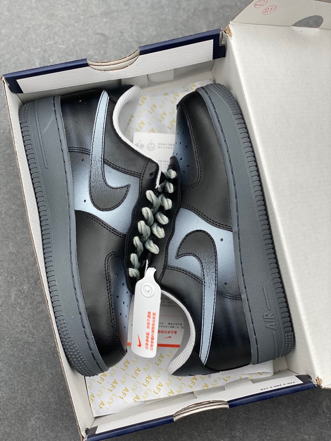Nike Air Force 1 Low Black/Grey Fashion Sneakers - Sizes 36 to 45 Available 10 i1735590301188 8000 0 8