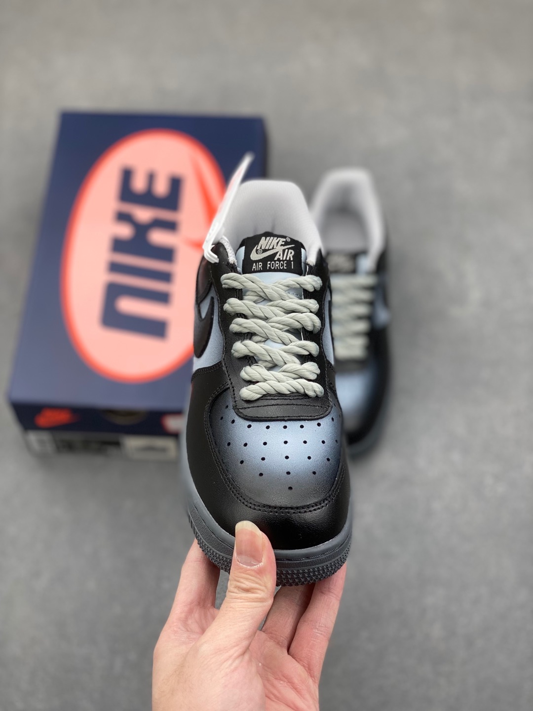 Nike Air Force 1 Low Black/Grey Fashion Sneakers - Sizes 36 to 45 Available 3 i1735590301482 8534 0 1