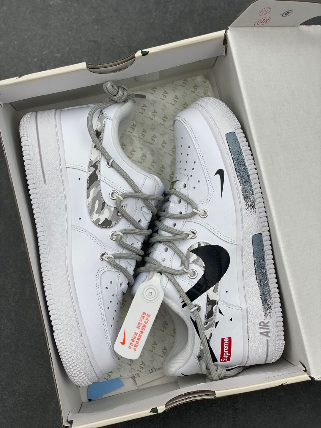Supreme x Nike Air Force 1 Low Custom 'Broken Swoosh' Sneakers 10 i1735666962986 1818 0 8