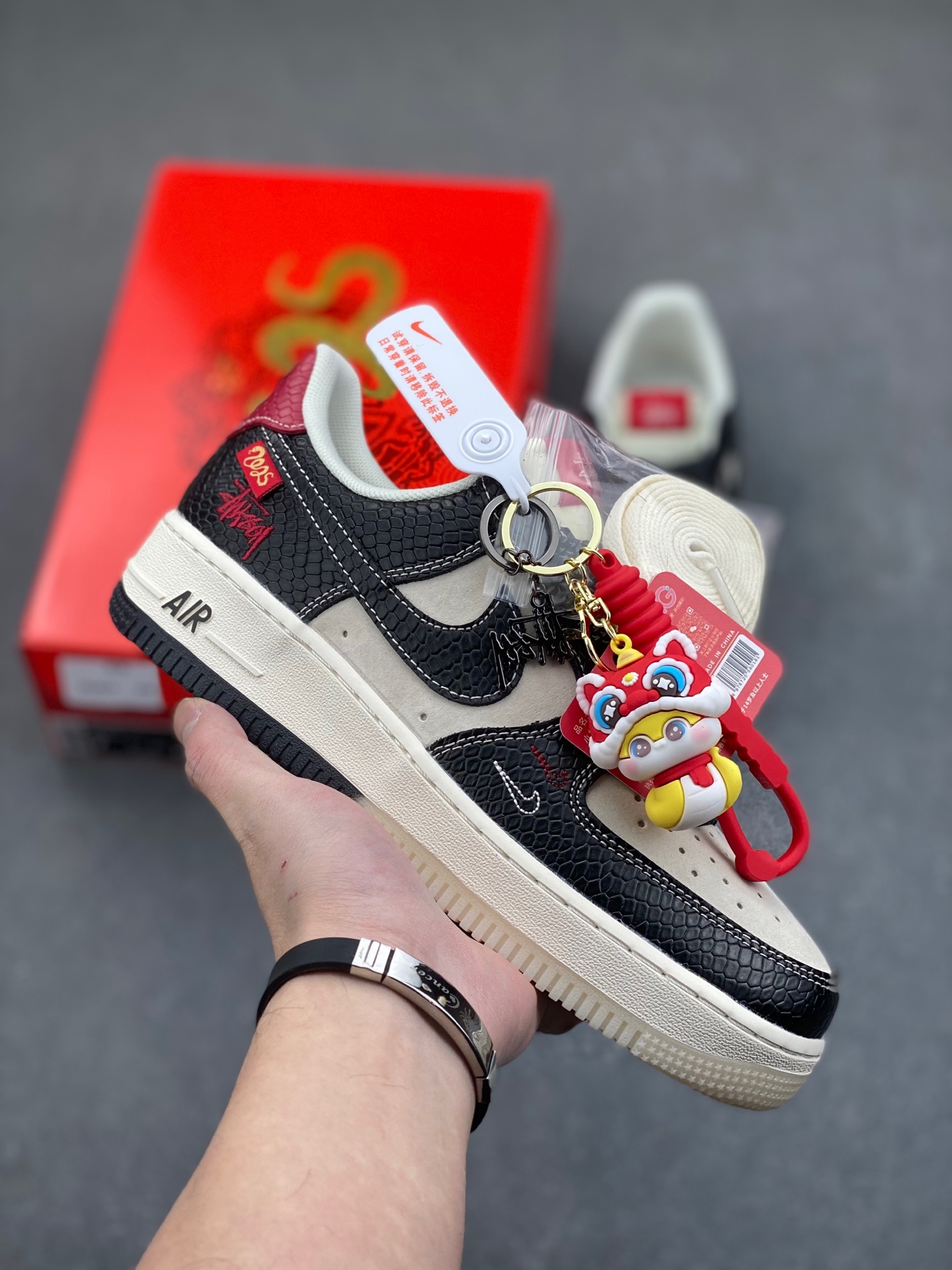 Nike Air Force 1 '07 Low Stussy Collab Black Snake - Limited Edition Sneakers 2 i1736449498840 197 0 0