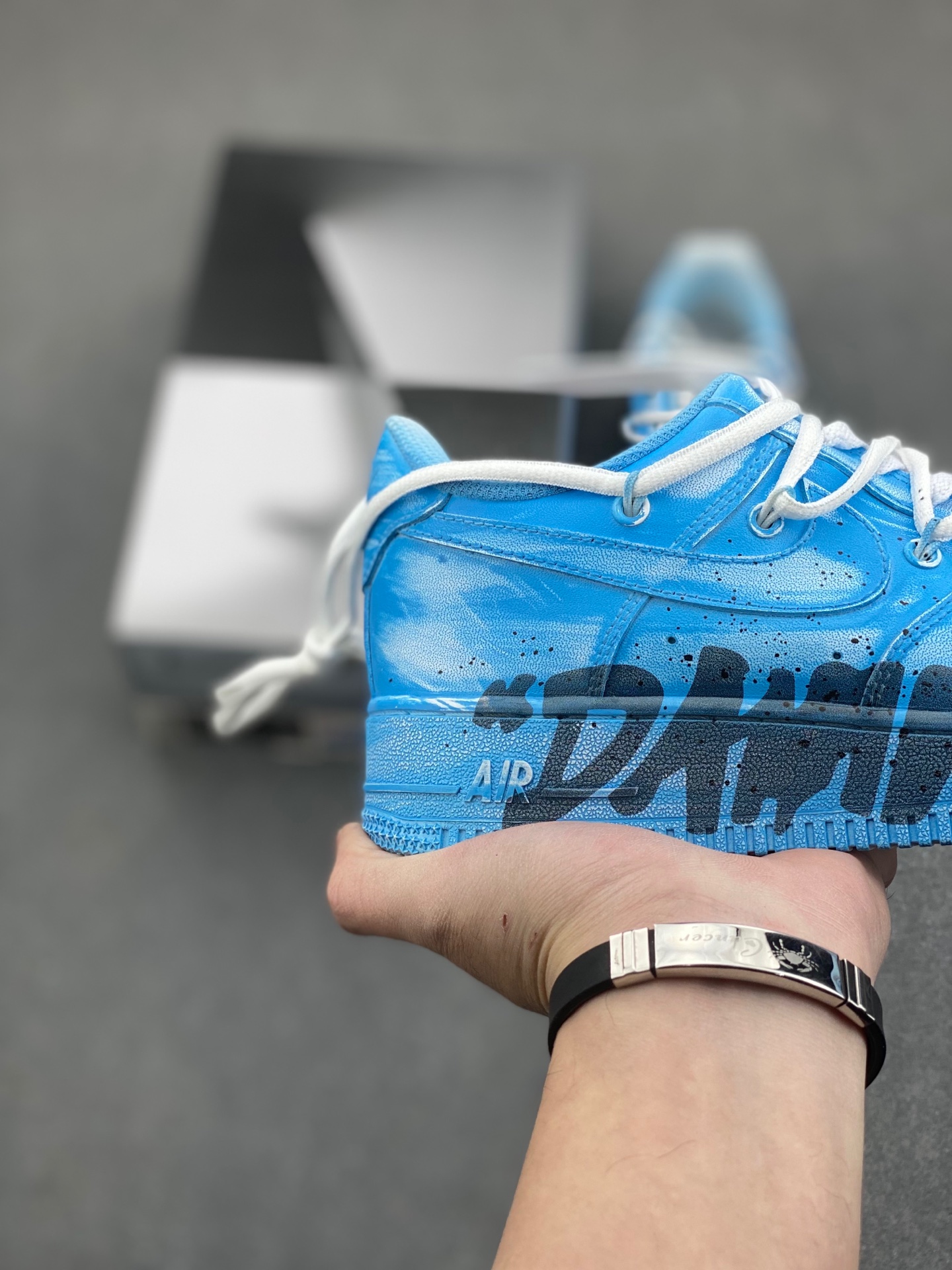 Nike Air Force 1 Custom Graffiti Sneakers - Blue, Unisex Design 6 i1736449672103 654 0 4