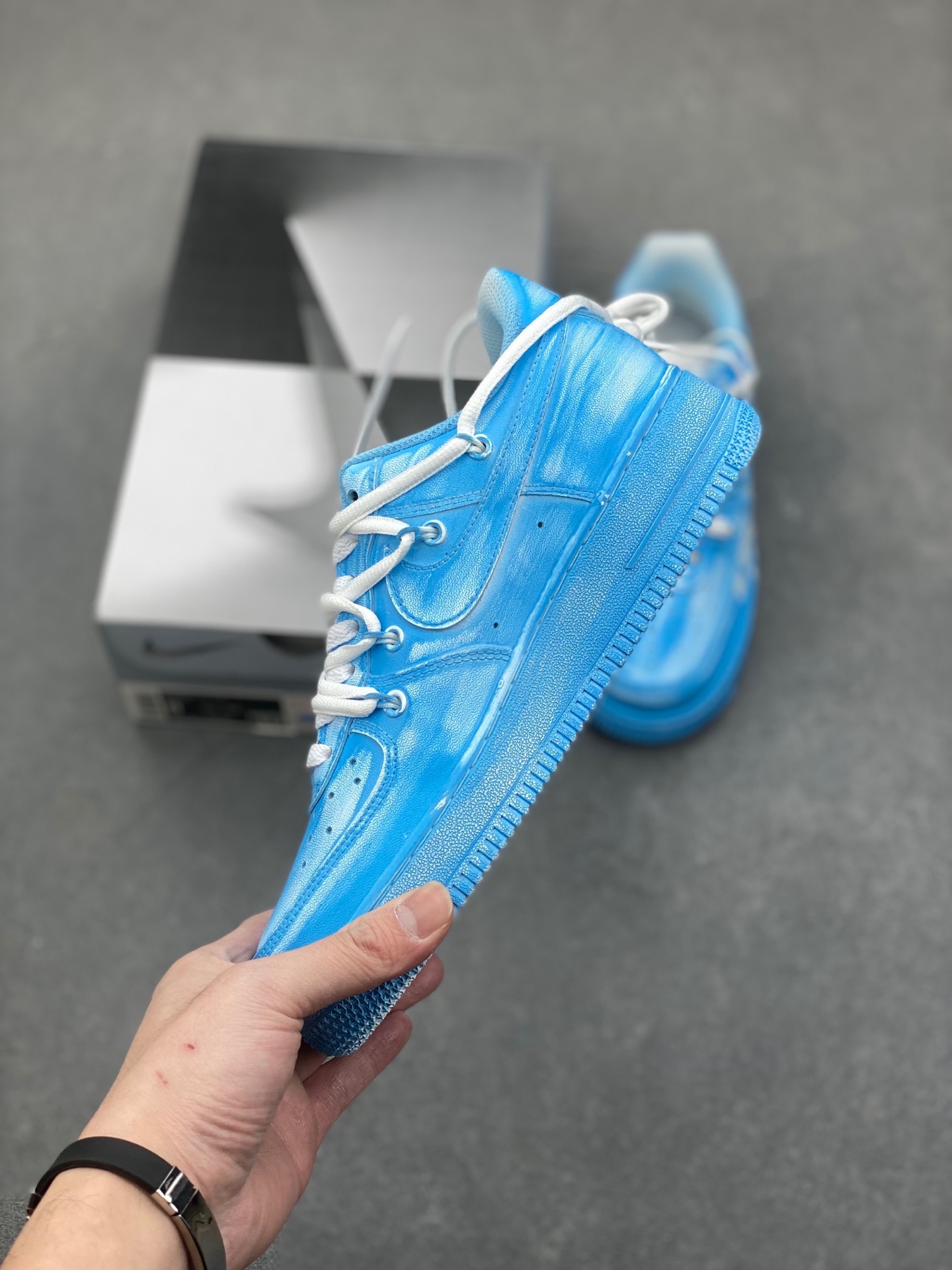 Nike Air Force 1 Custom Graffiti Sneakers - Blue, Unisex Design 4 i1736449672336 6844 0 2