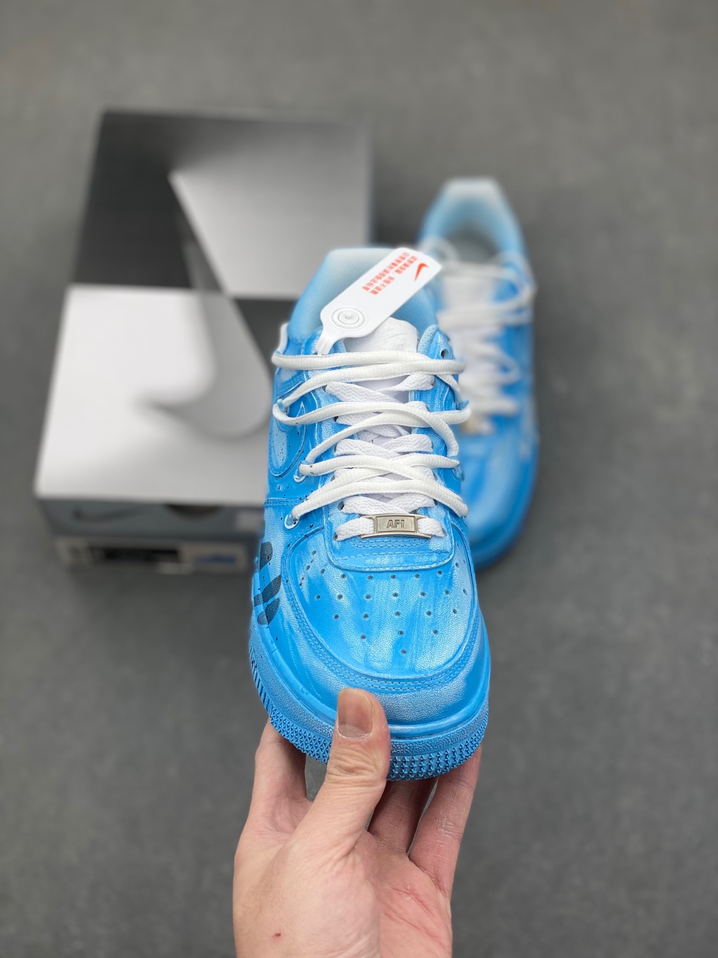 Nike Air Force 1 Custom Graffiti Sneakers - Blue, Unisex Design 3 i1736449673391 4385 0 1