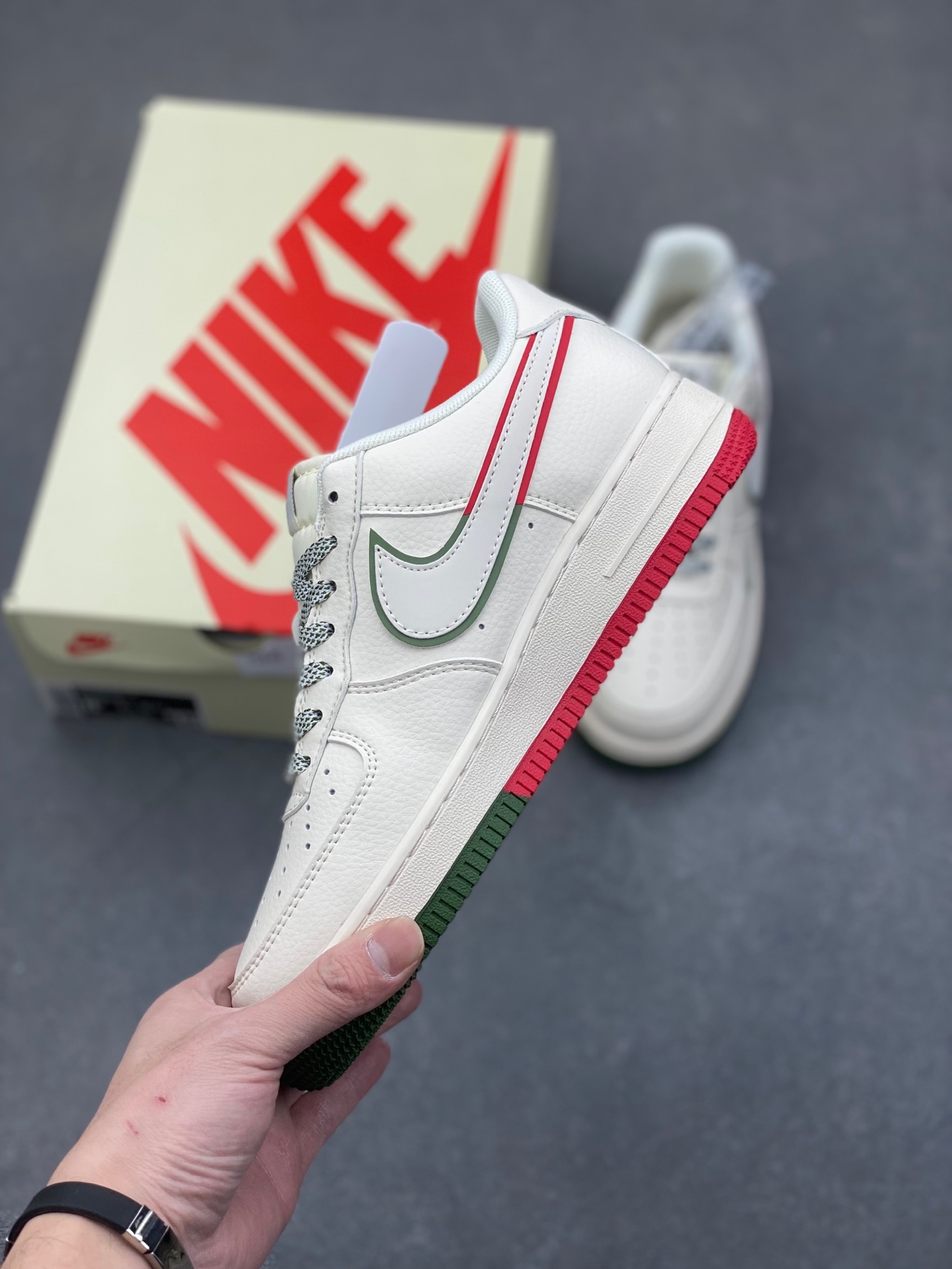 Nike Air Force 1 '07 Low Stussy Collab Cream/Green/Red Casual Sneakers 4 i1736449747311 7265 0 2