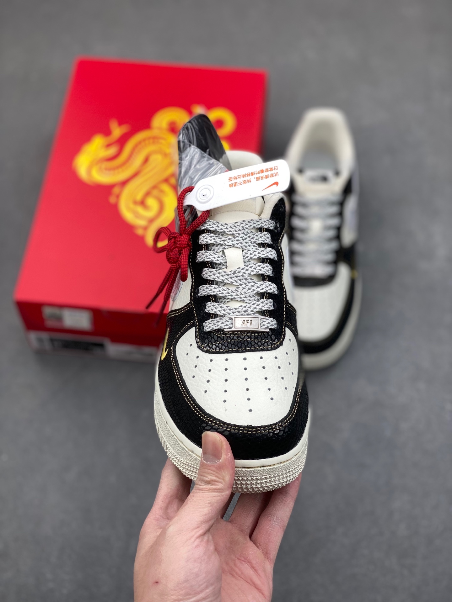 Nike Air Force 1 '07 Low Stussy Black and White Snake Edition Sneakers 3 i1736543140851 7789 0 1
