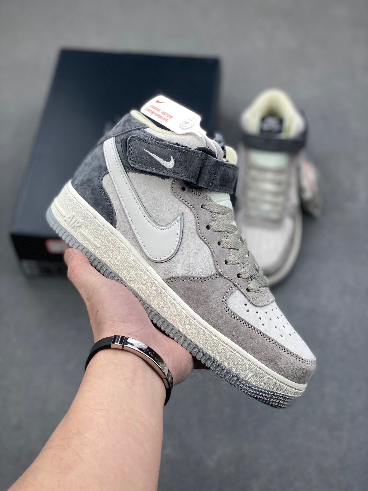 Nike Air Force 1 MID '07 Grey Black Suede Sneakers 2 i1736543281039 7558 0 0