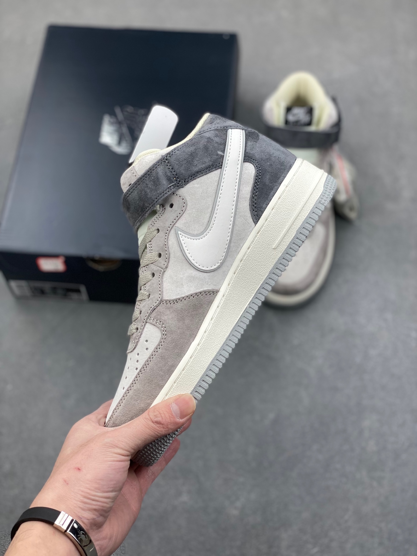 Nike Air Force 1 MID '07 Grey Black Suede Sneakers 4 i1736543281302 5342 0 2
