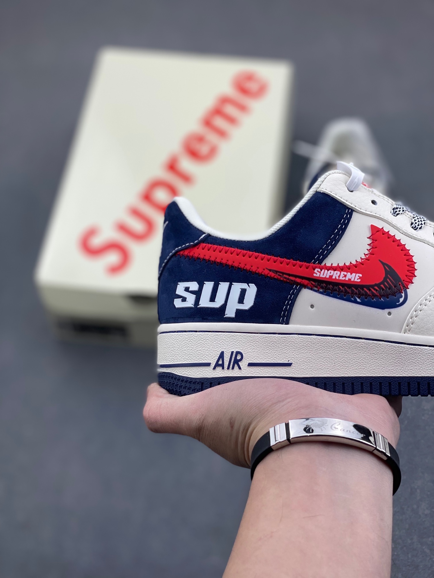 Nike Air Force 1 '07 Low Supreme Collab Sneakers - Red and Blue Swoosh 6 i1737059644900 4779 0 4