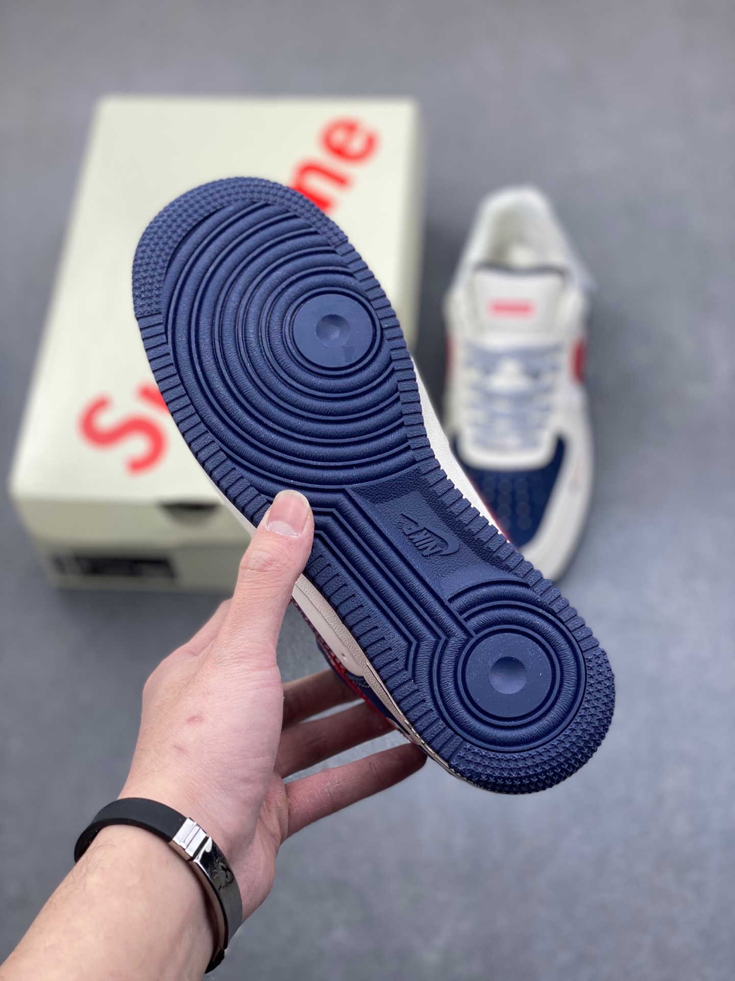 Nike Air Force 1 '07 Low Supreme Collab Sneakers - Red and Blue Swoosh 7 i1737059646446 5551 0 5