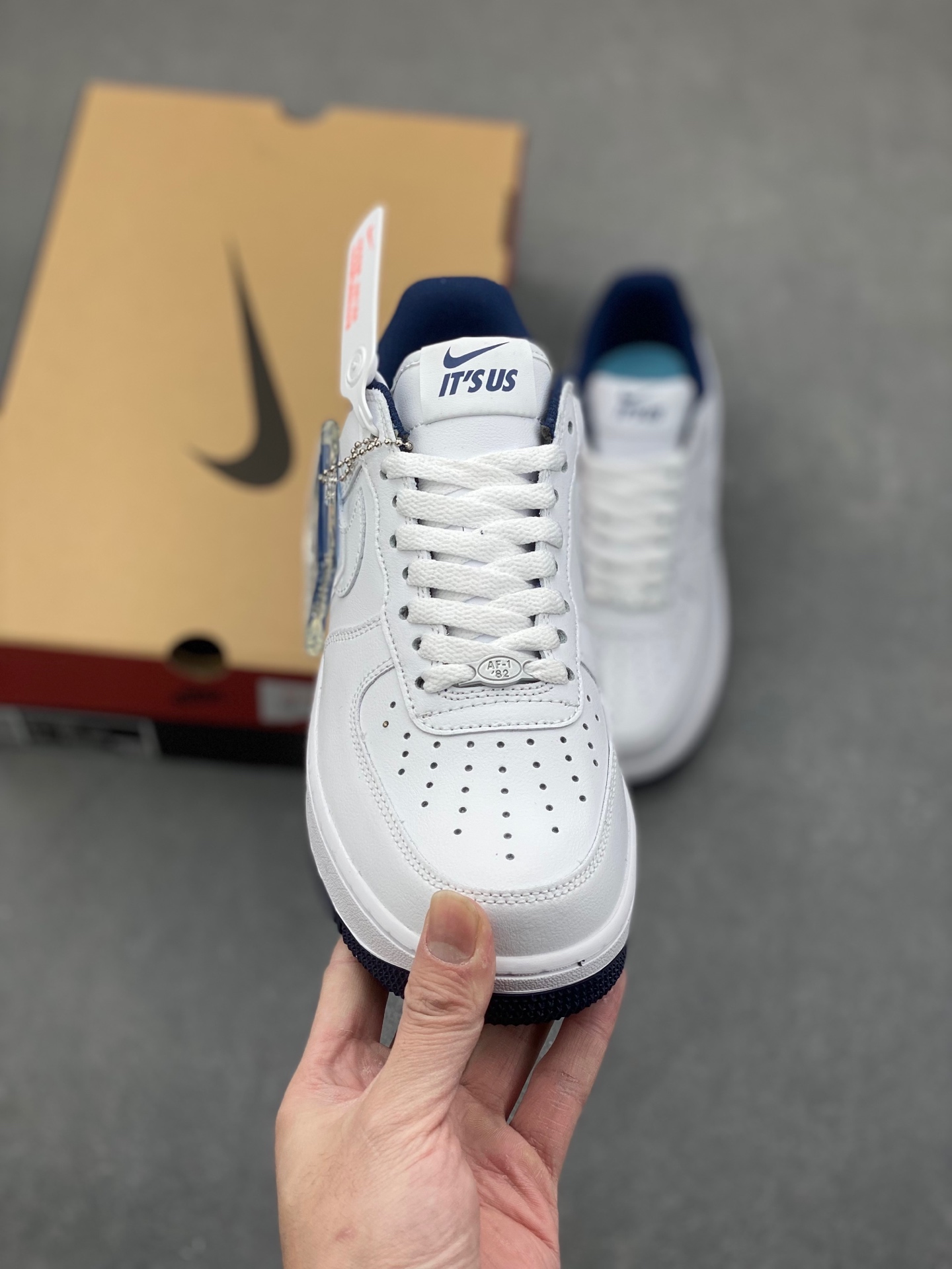 Nike Air Force 1 '07 Low White/Navy Casual Shoes IB5720-100 3 i1737146594269 7924 0 1
