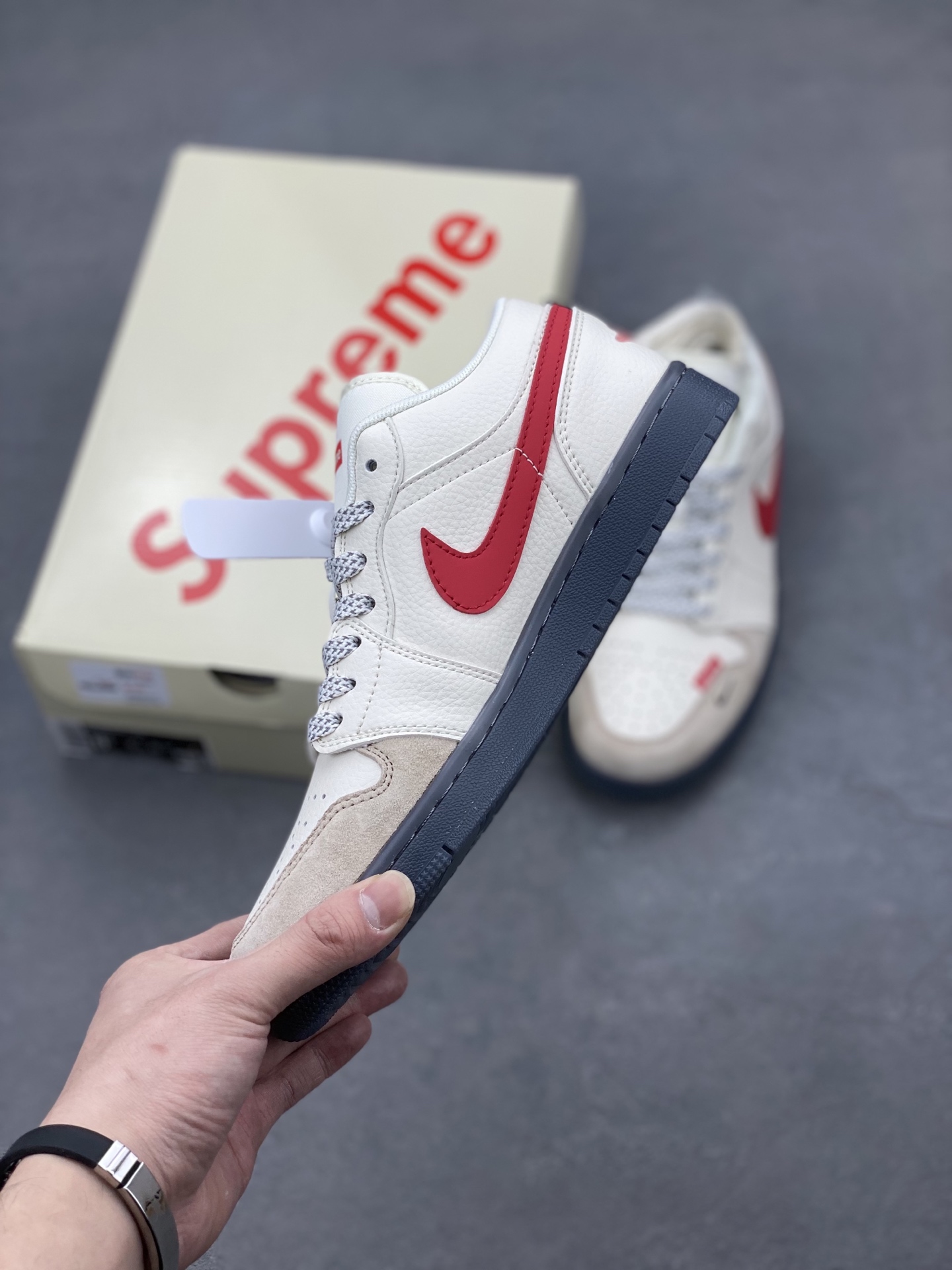 Air Jordan 1 Low 'Black White Red' Custom Sneakers, Supreme Hello Kitty Edition 3 i1739735637883 1035 0 2