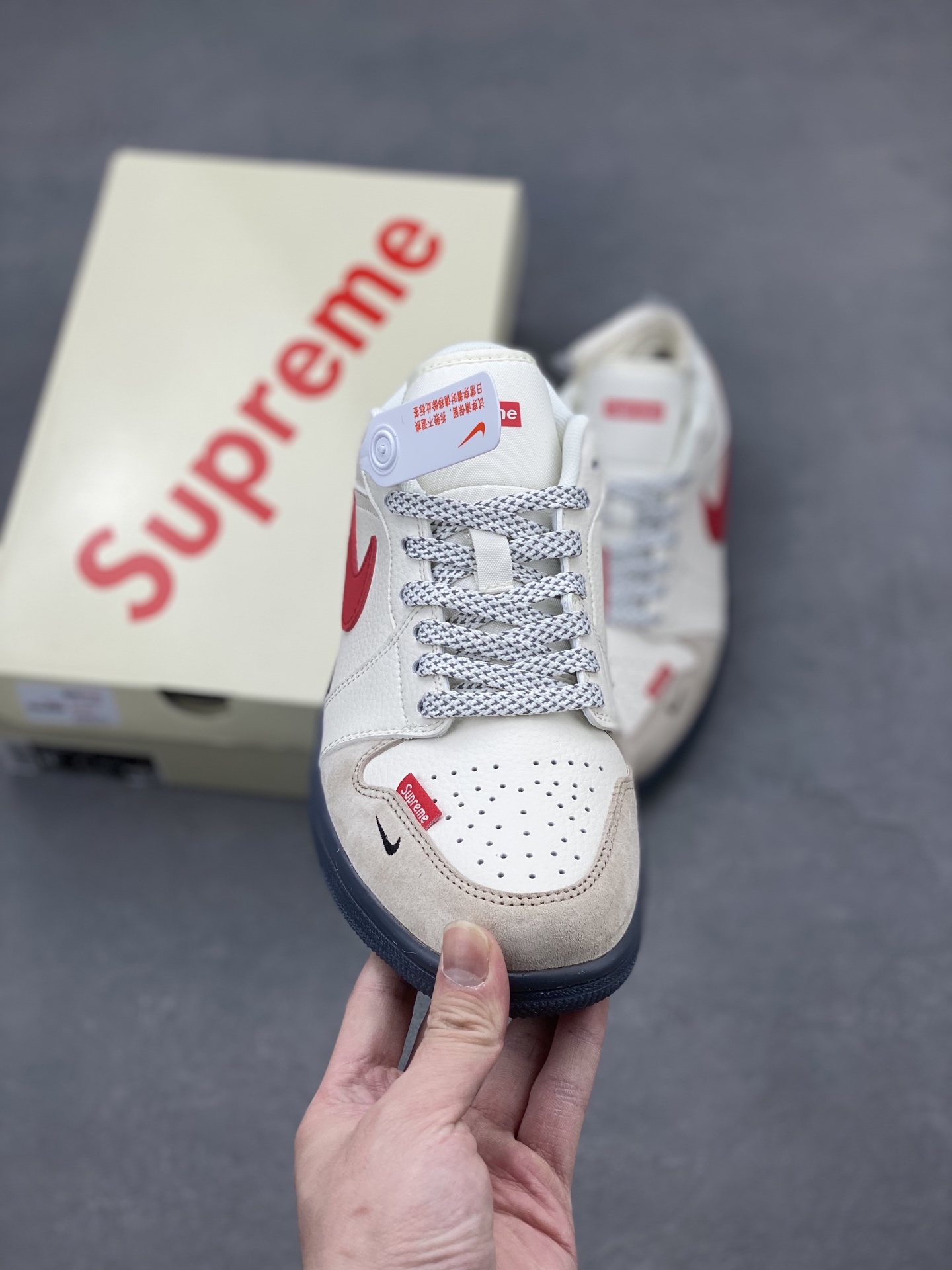 Air Jordan 1 Low 'Black White Red' Custom Sneakers, Supreme Hello Kitty Edition 2 i1739735637951 5069 0 1