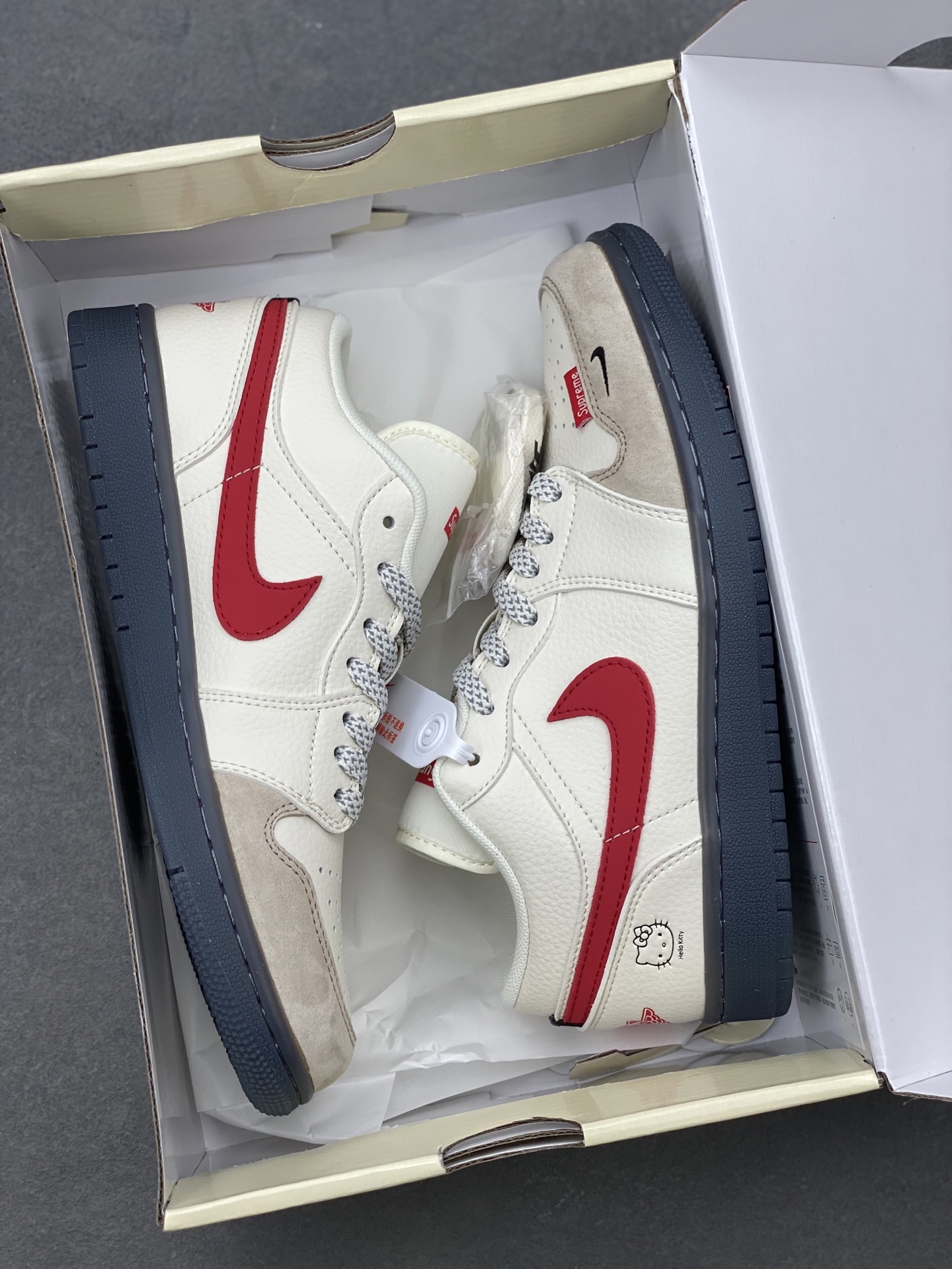 Air Jordan 1 Low 'Black White Red' Custom Sneakers, Supreme Hello Kitty Edition 9 i1739735639969 9927 0 8