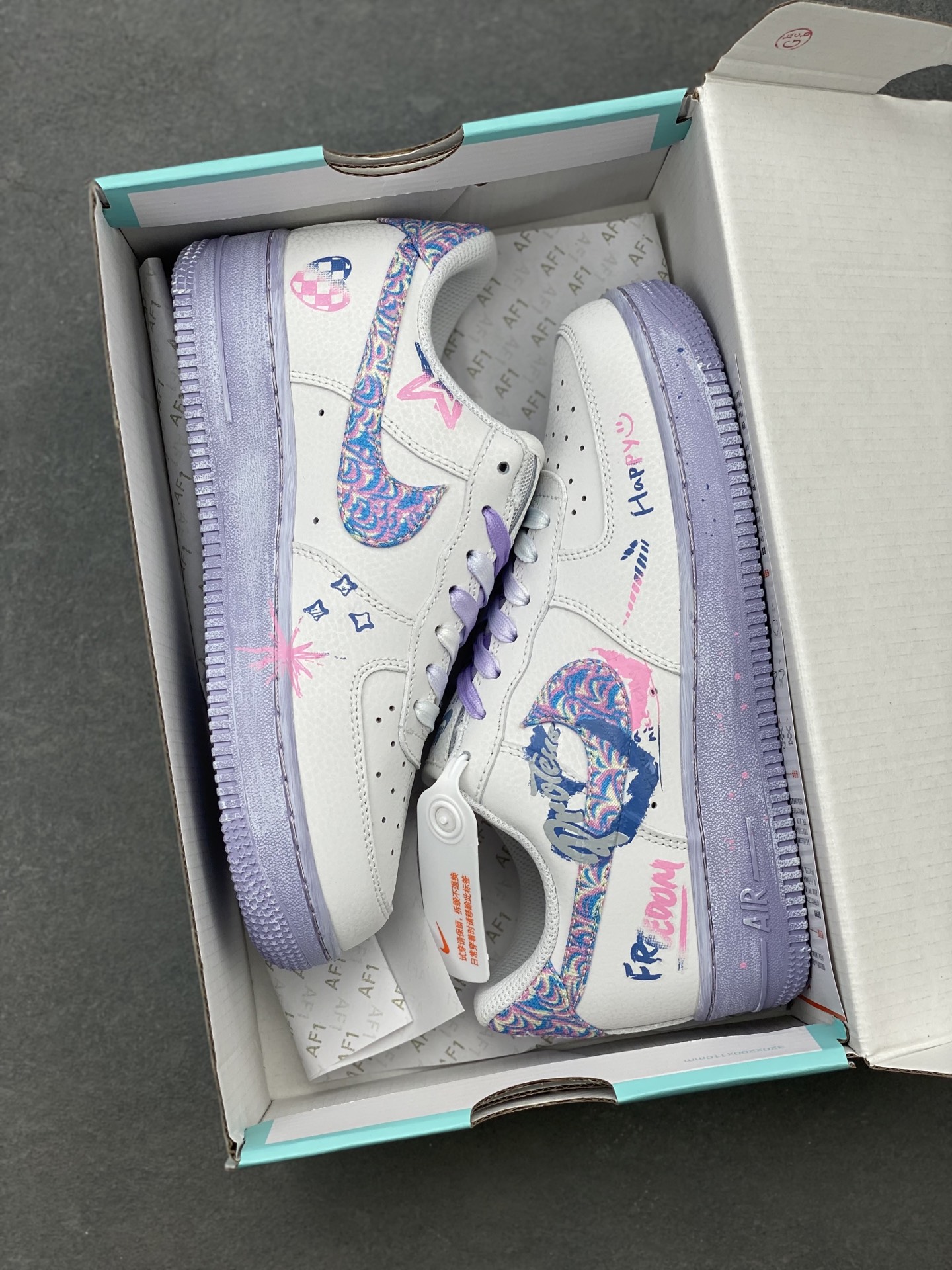 Nike Air Force 1 Custom 'Double Hearts' Graffiti Sneakers - CZ0377-002 10 i1739822225980 9606 0 8