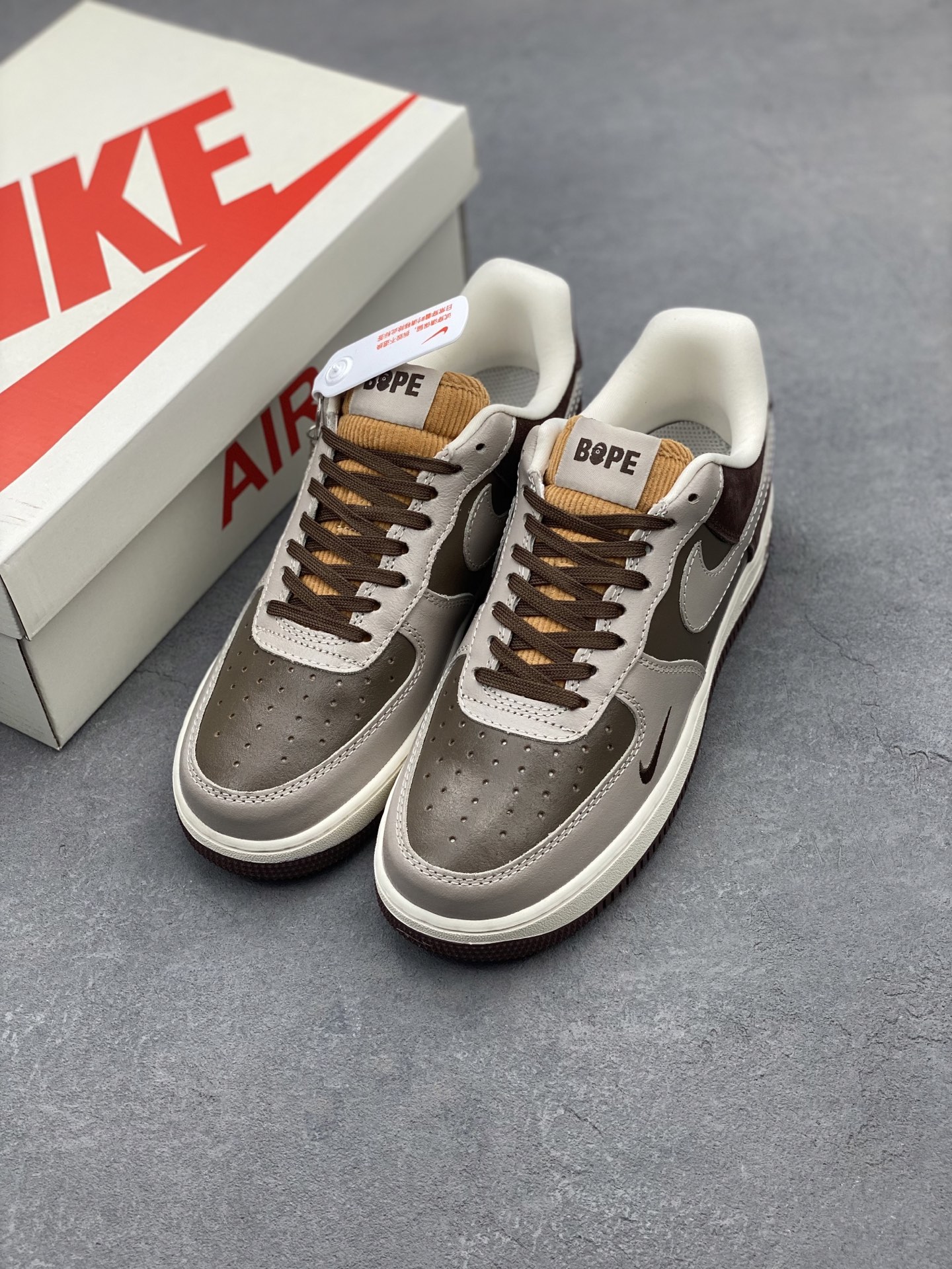 Nike Air Force 1 '07 Low Bape Collab Sneakers Gray Green Brown - Limited 9 i1739905610596 5599 0 7