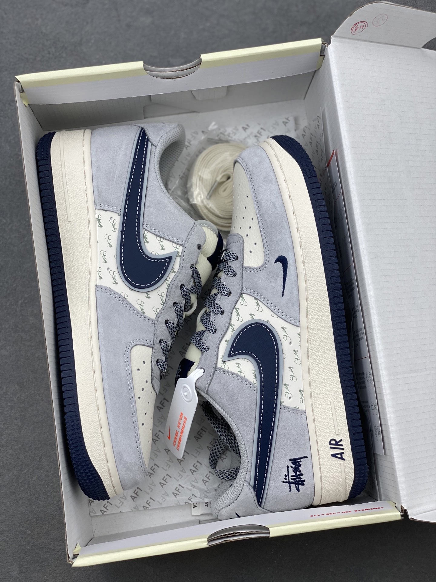 Nike Air Force 1 '07 Low Stussy Collab Grey Blue - Limited Edition Sneakers 10 i1739905724387 2133 0 8