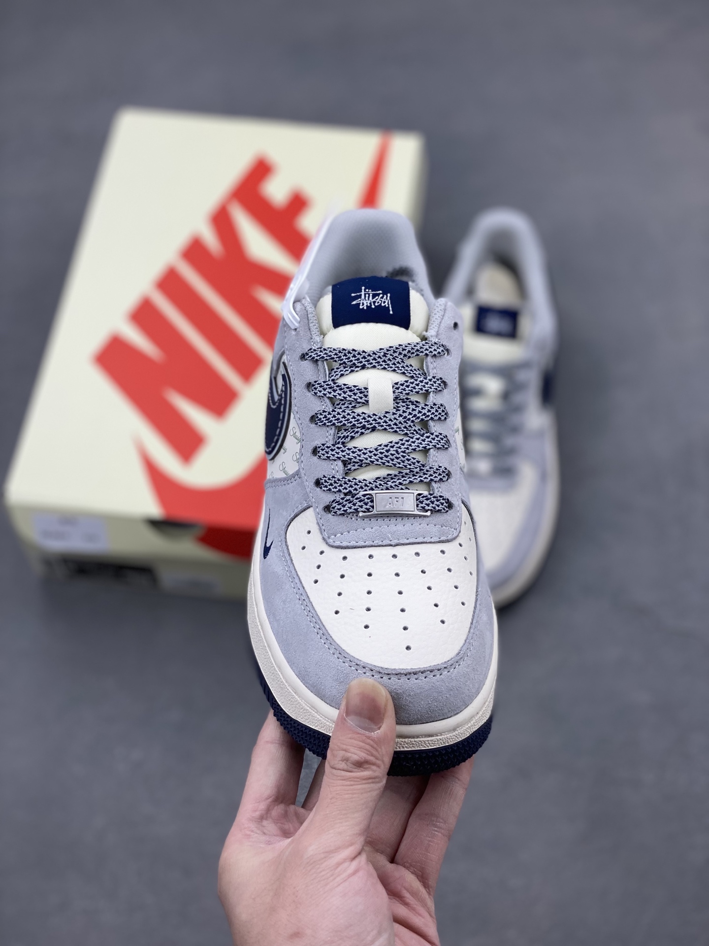 Nike Air Force 1 '07 Low Stussy Collab Grey Blue - Limited Edition Sneakers 3 i1739905724442 2959 0 1