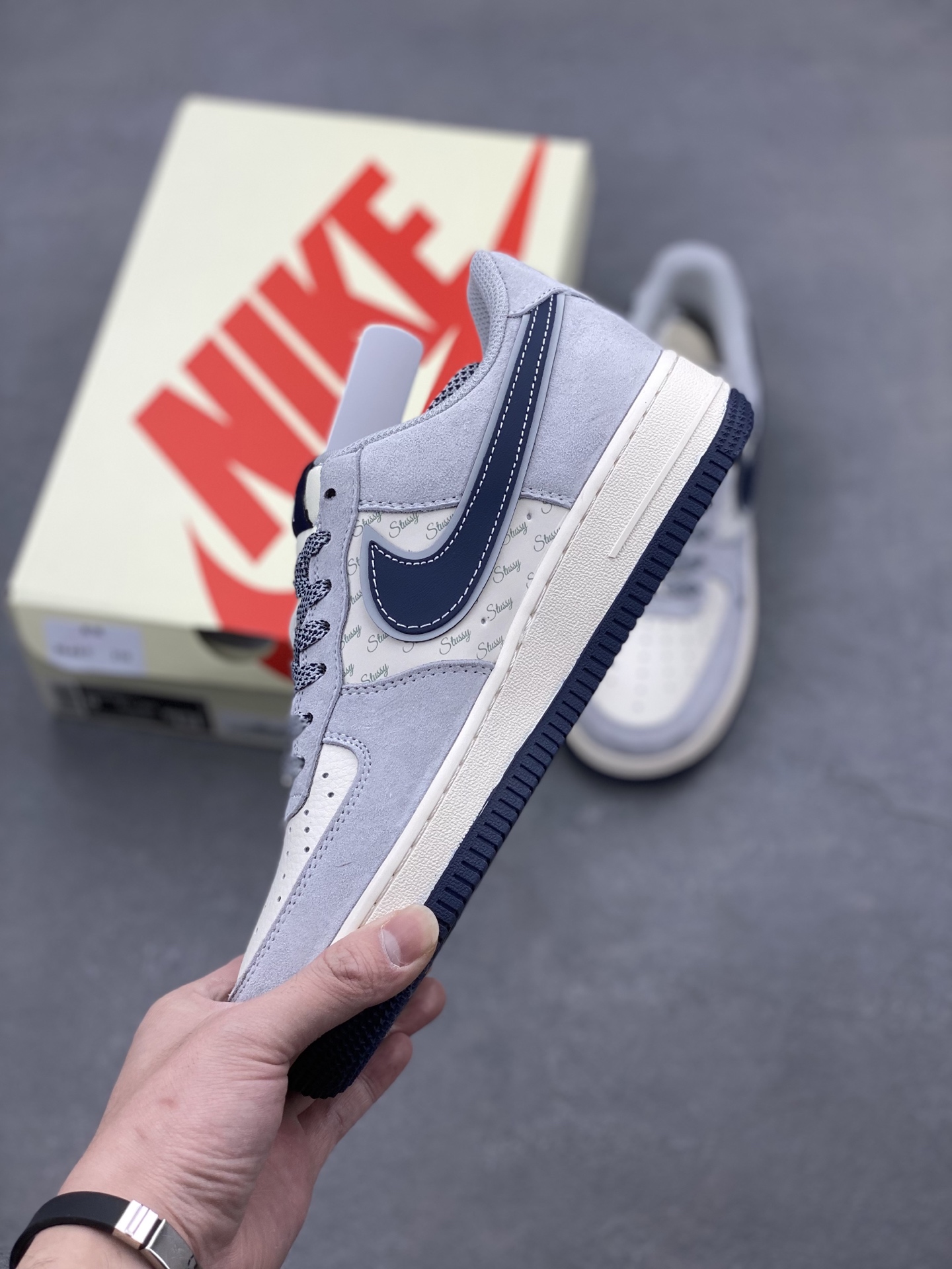 Nike Air Force 1 '07 Low Stussy Collab Grey Blue - Limited Edition Sneakers 4 i1739905730240 9408 0 2