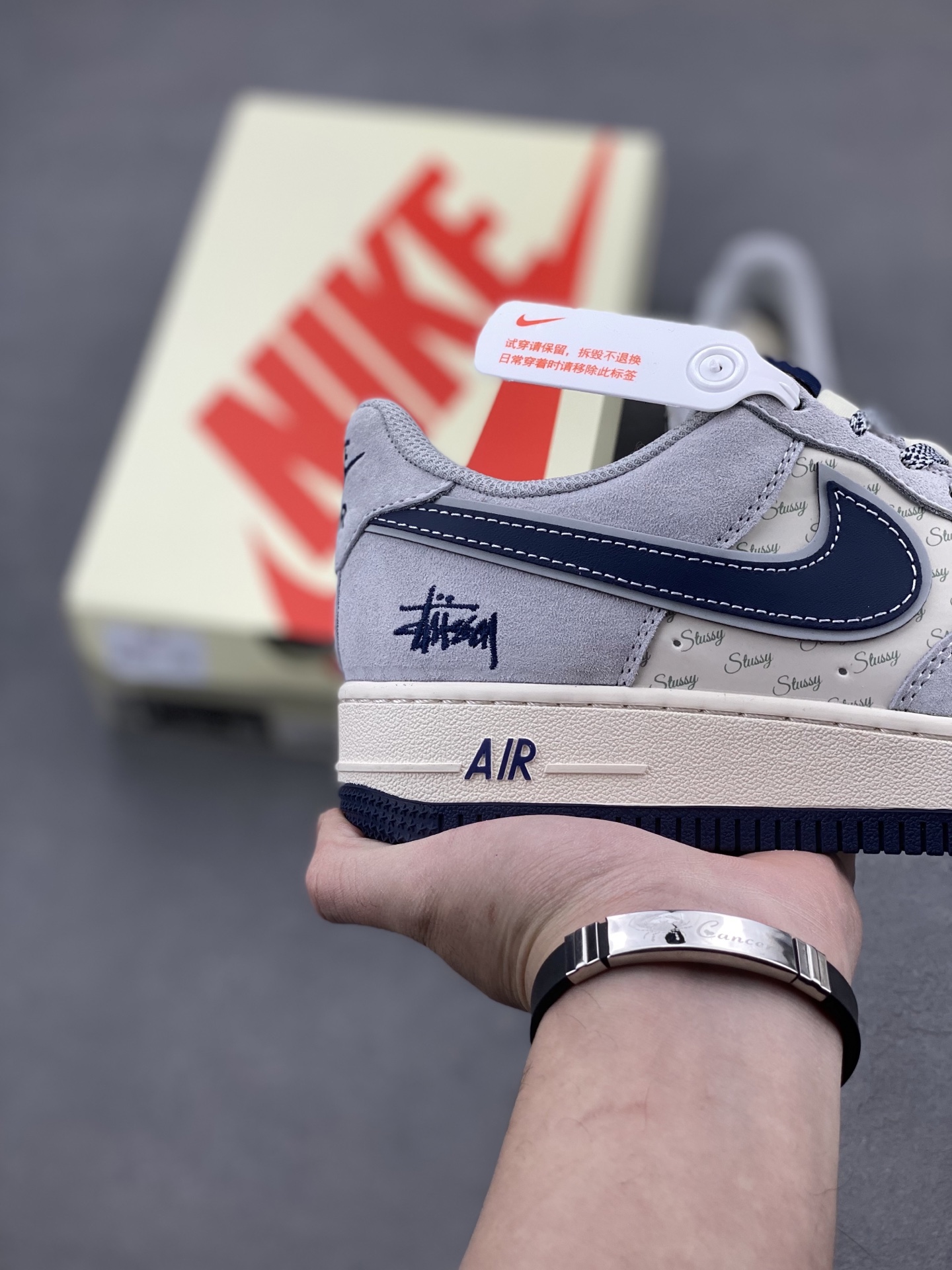 Nike Air Force 1 '07 Low Stussy Collab Grey Blue - Limited Edition Sneakers 6 i1739905732643 2909 0 4