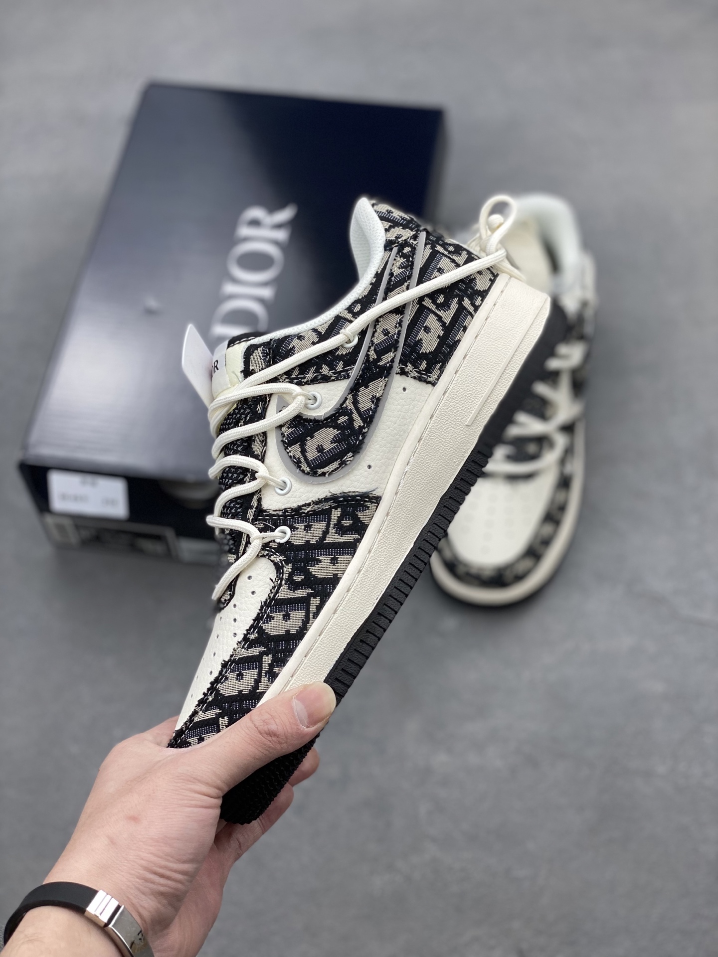 Nike Air Force 1 '07 Low Dior Black Pattern Sneakers (Sizes 36-45) 4 i1739907054890 3923 0 2