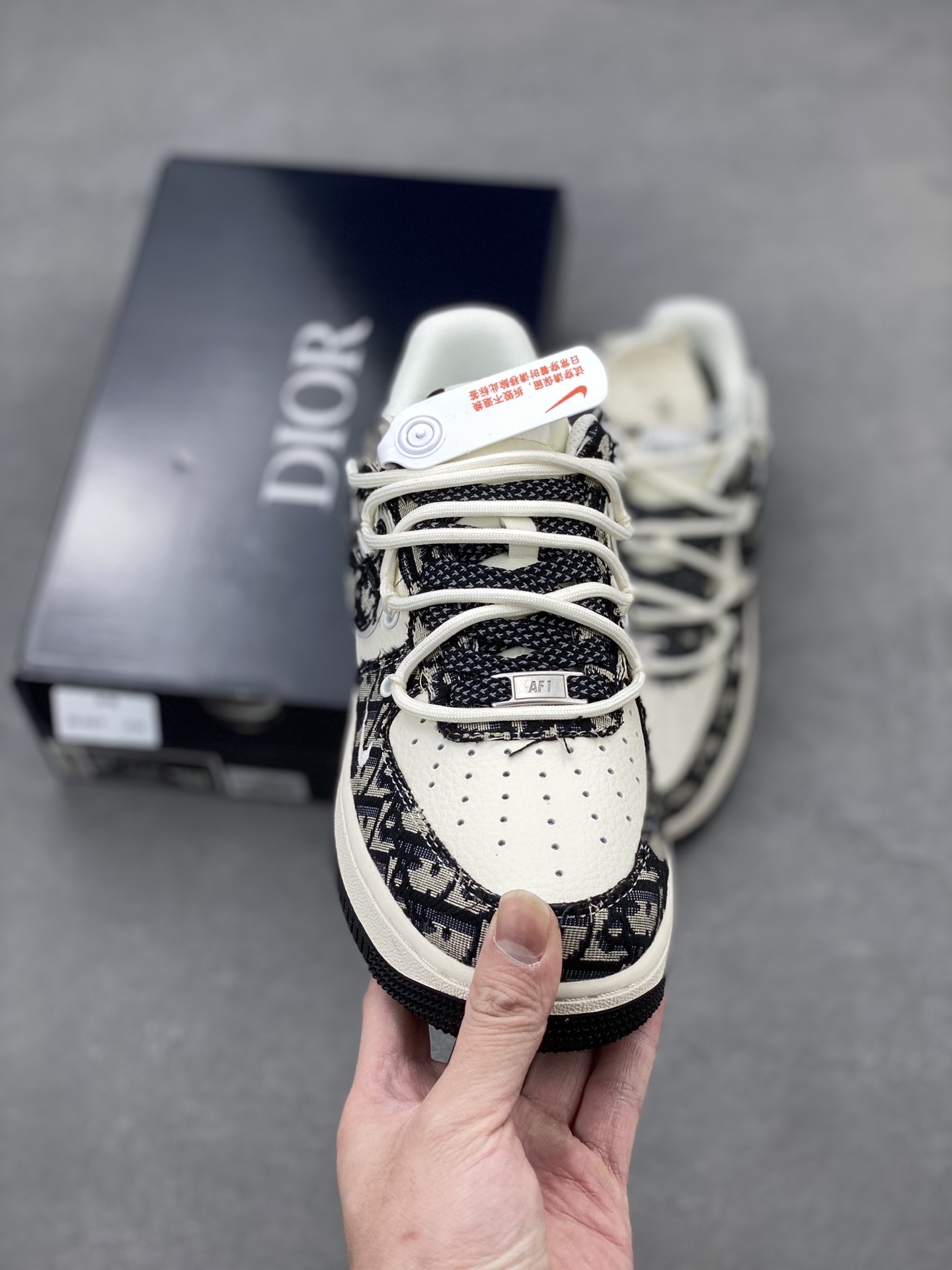 Nike Air Force 1 '07 Low Dior Black Pattern Sneakers (Sizes 36-45) 3 i1739907055013 6947 0 1