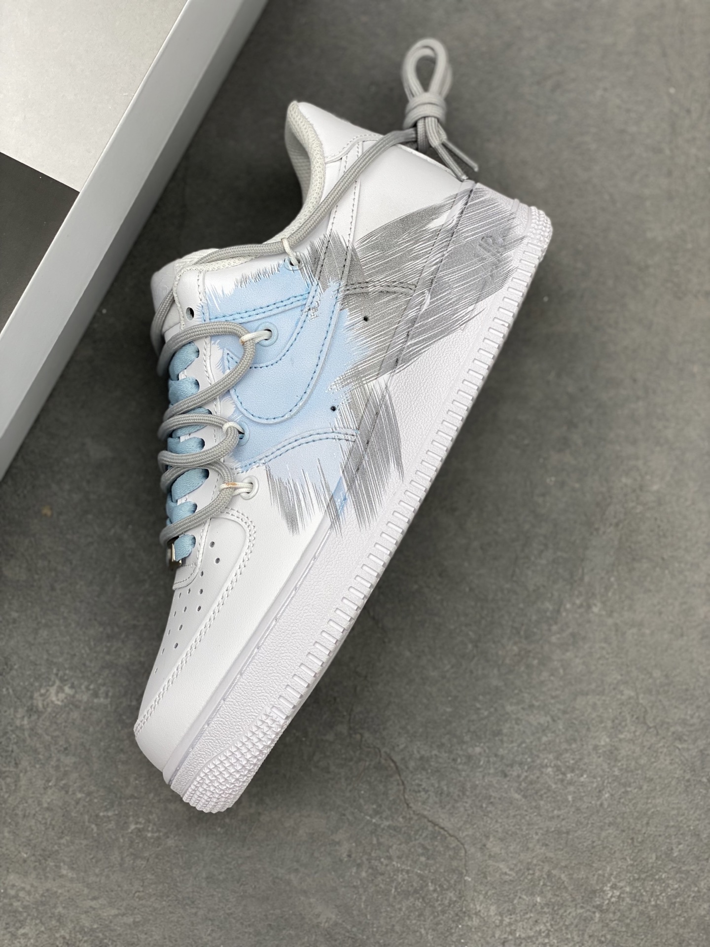 Nike Air Force 1 '07 Low Custom "Blue Storm" Sneakers - Hand-Painted Graffiti 8 i1739907120899 7041 0 6